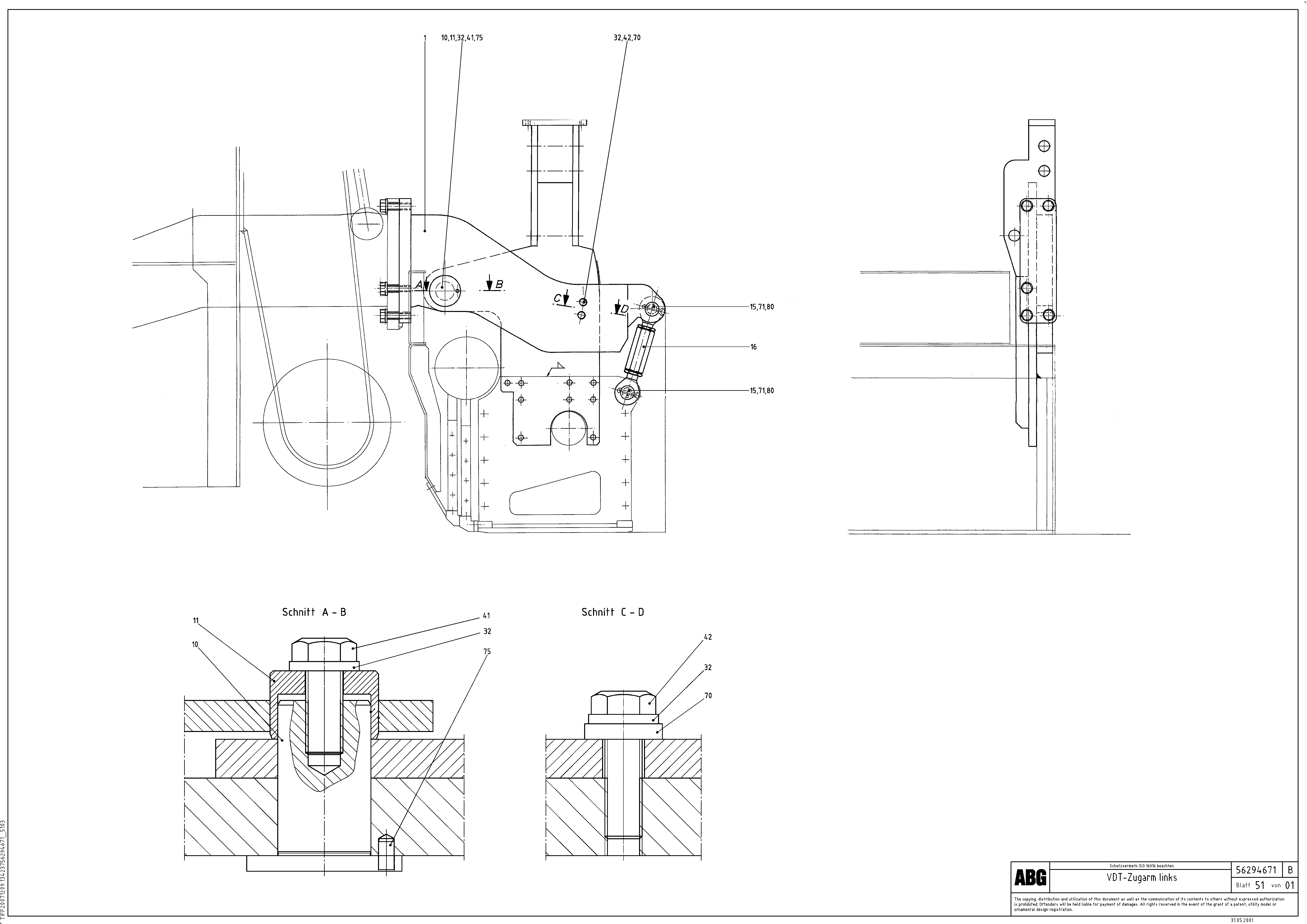 Схема запчастей Volvo ABG9820 - 70897 Towing arms rear VDT 120 ATT. SCREEDS 3,0 -13,0M ABG9820
