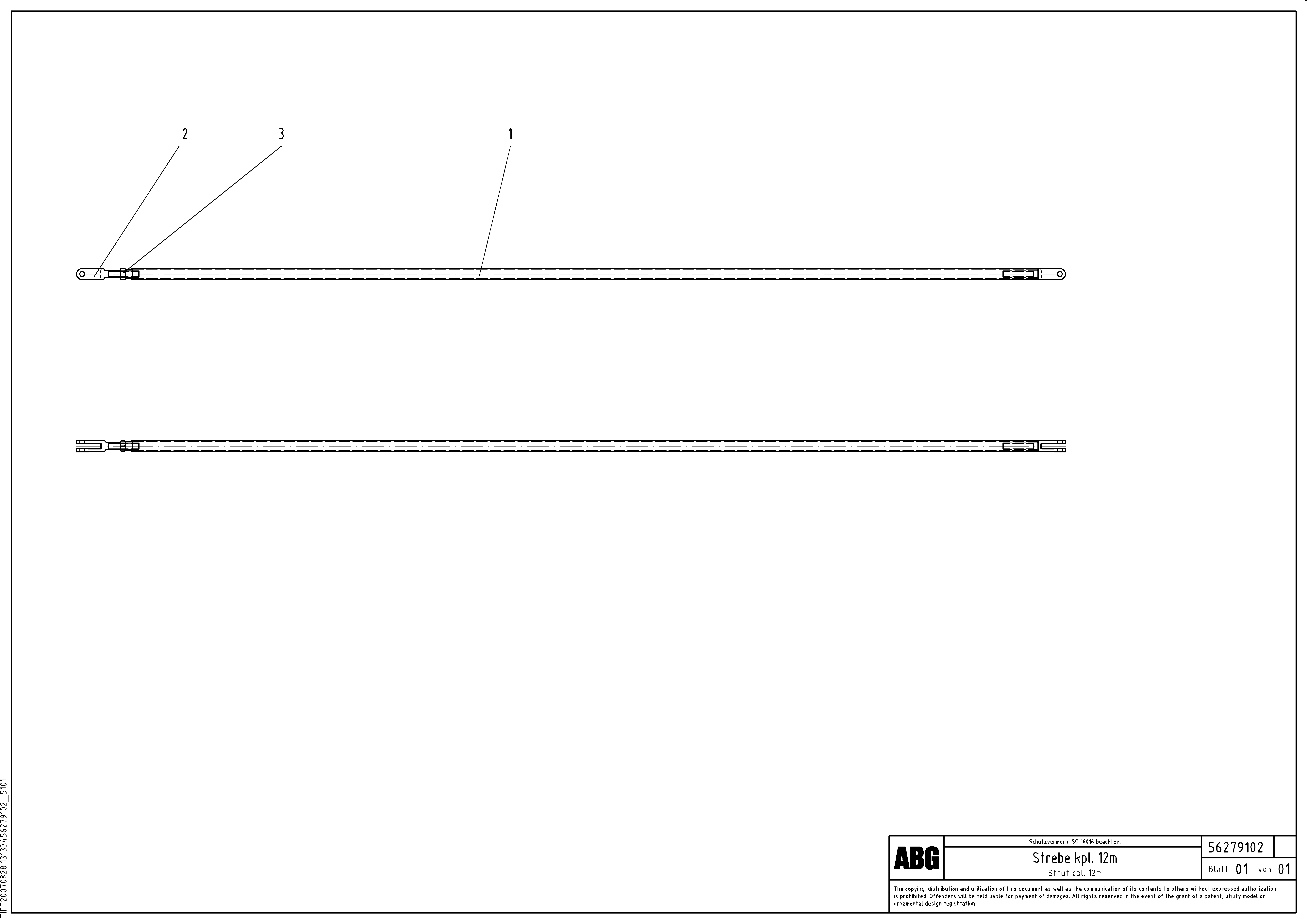 Схема запчастей Volvo ABG9820 - 71516 Prop assembly for auger extension VDT 120 ATT. SCREEDS 3,0 -13,0M ABG9820