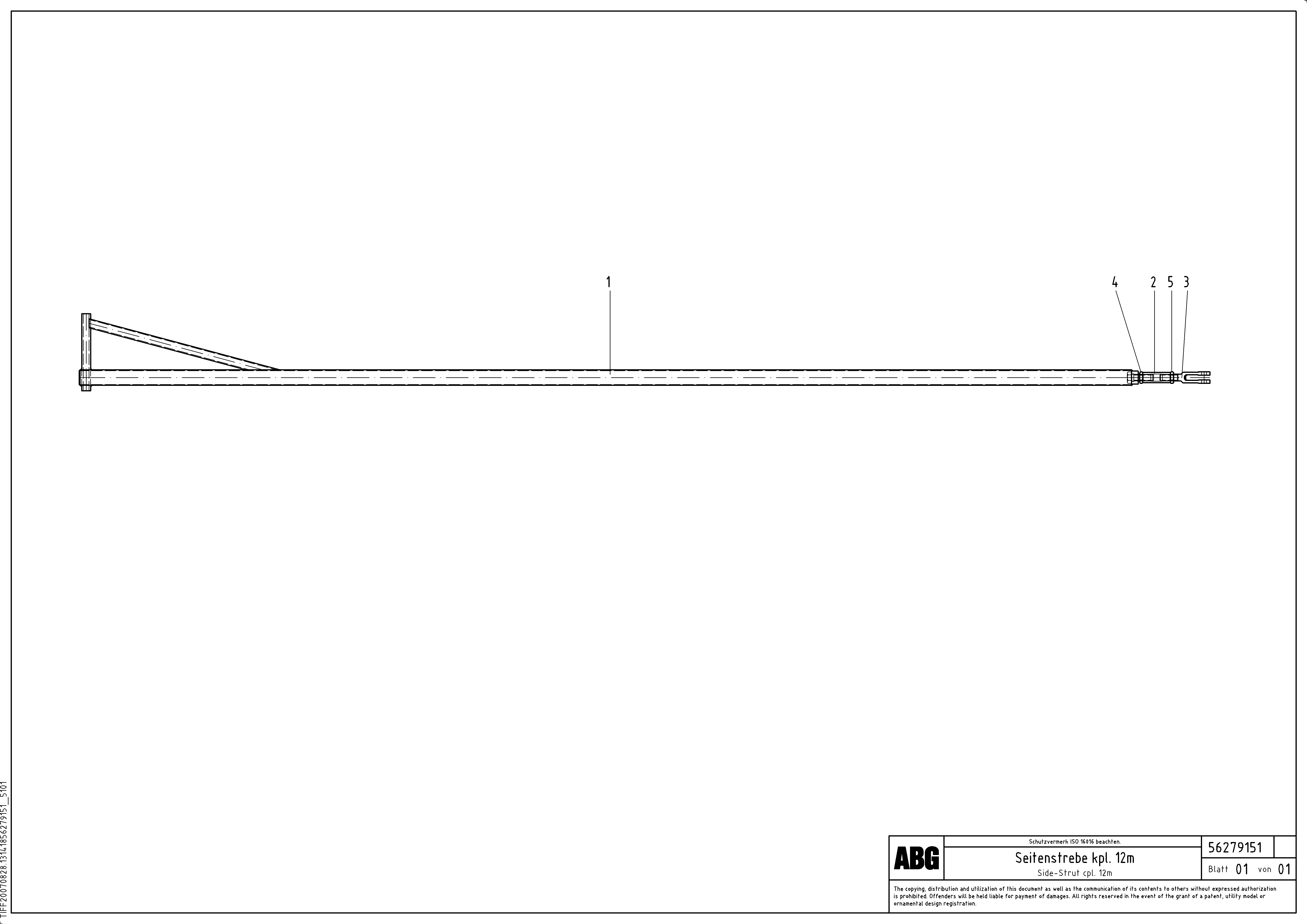 Схема запчастей Volvo ABG9820 - 71517 Side prop assembly for auger extension VDT 120 ATT. SCREEDS 3,0 -13,0M ABG9820