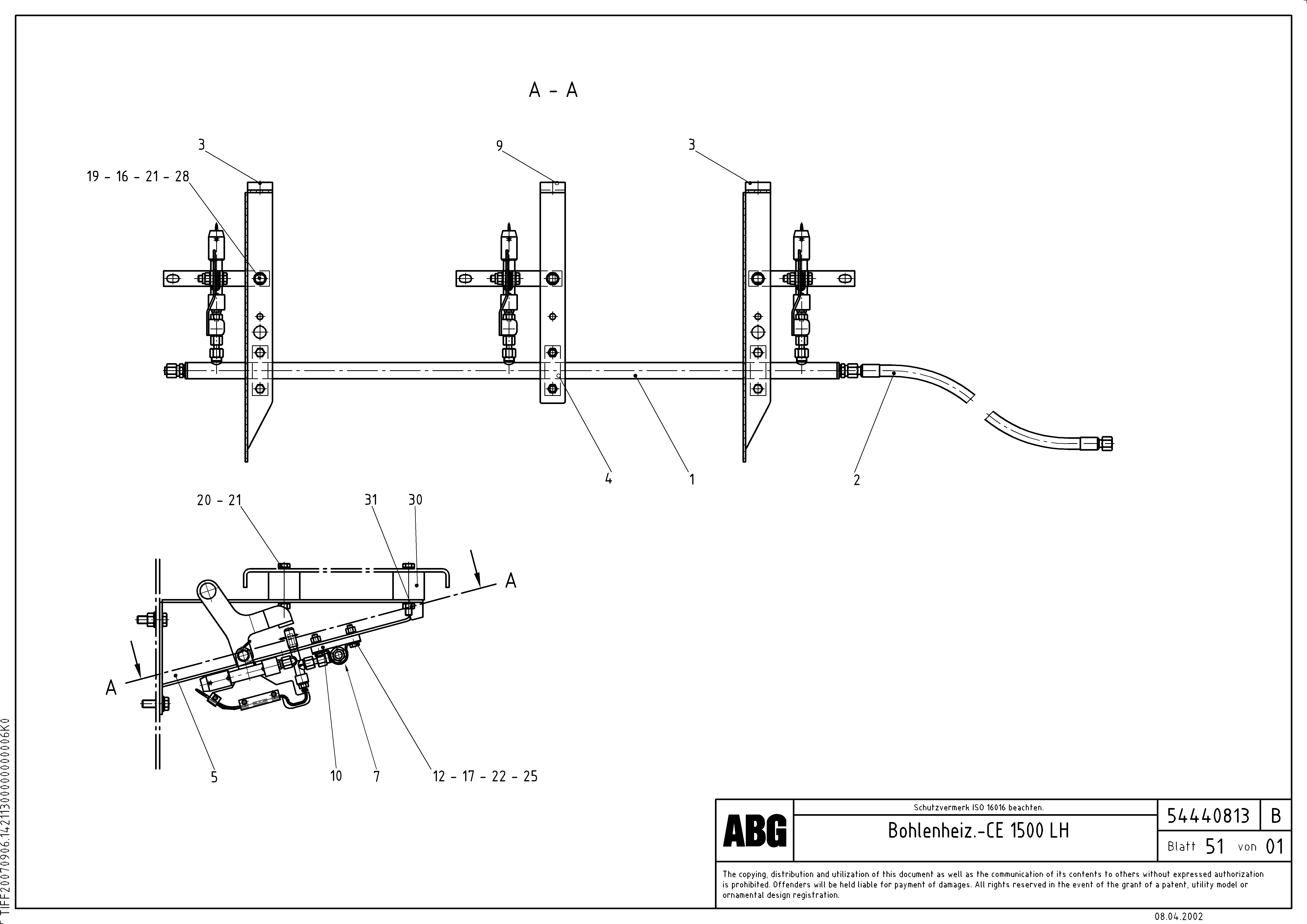 Схема запчастей Volvo ABG9820 - 69058 Screed heating assembly VDT 120 ATT. SCREEDS 3,0 -13,0M ABG9820