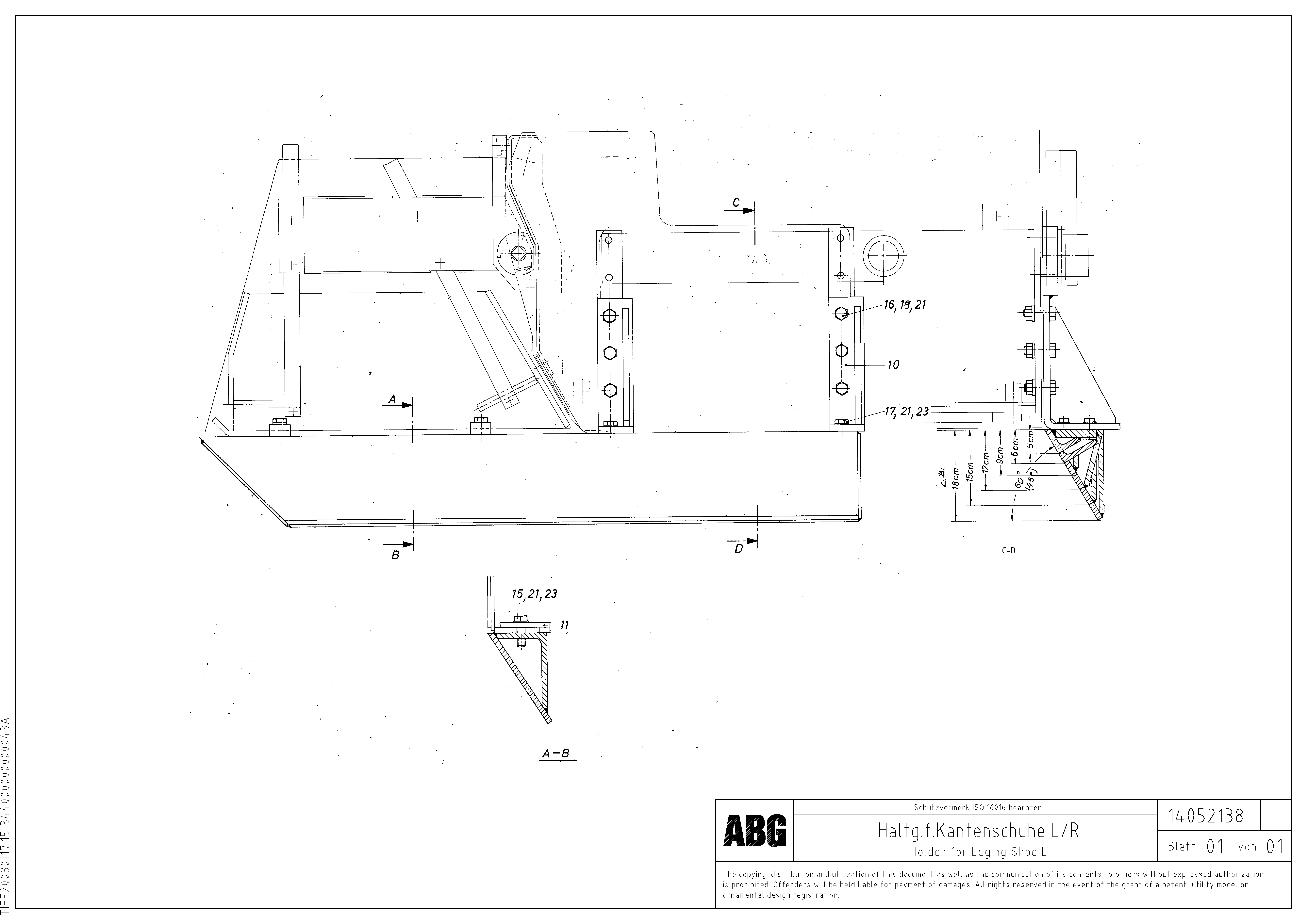 Схема запчастей Volvo ABG9820 - 77321 Holder for edging shoe VDT 120 ATT. SCREEDS 3,0 -13,0M ABG9820