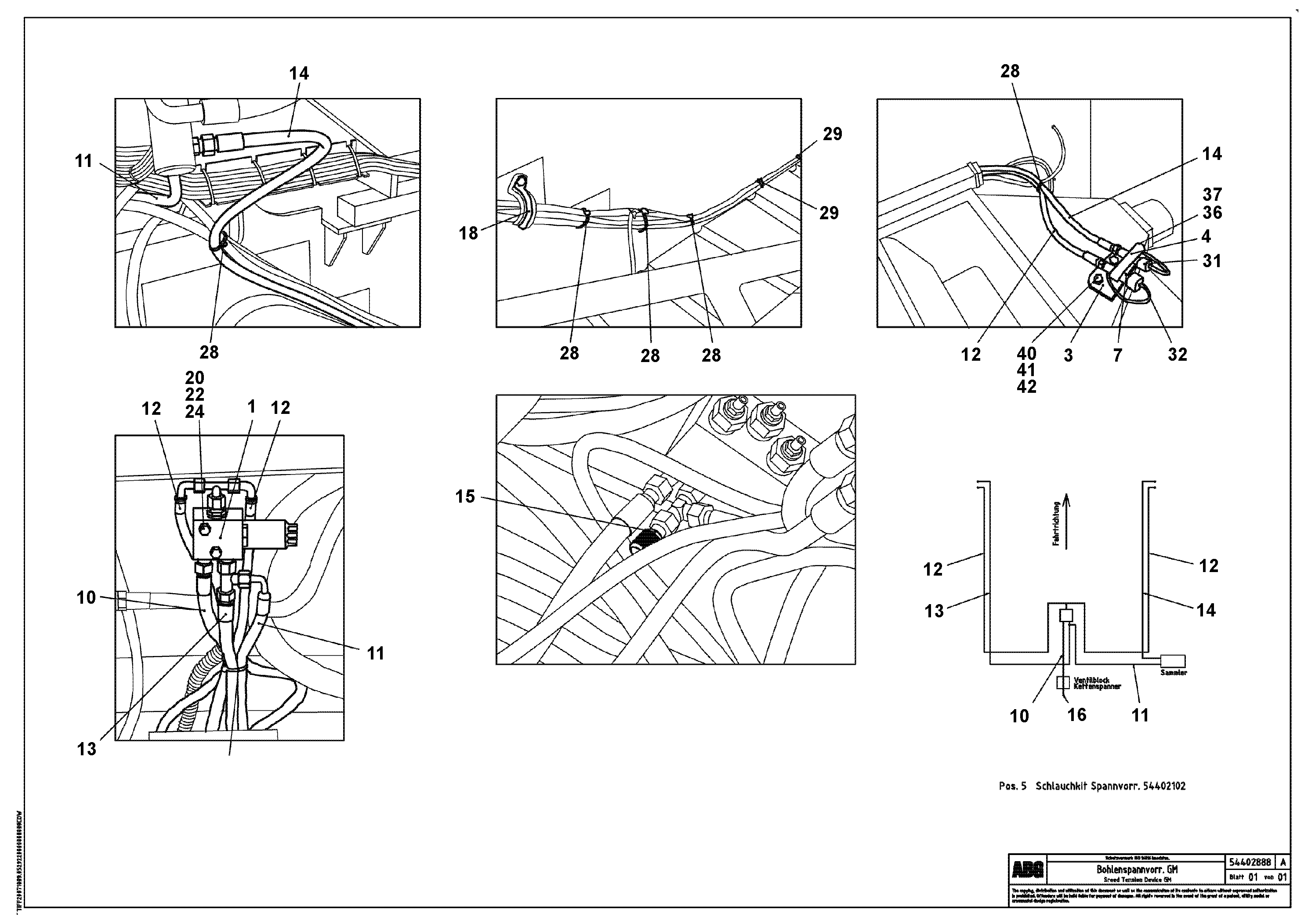 Схема запчастей Volvo ABG9820 - 69370 Sceed tension device VDT 120 VARIO ATT. SCREEDS 5,0 -12,5M ABG9820