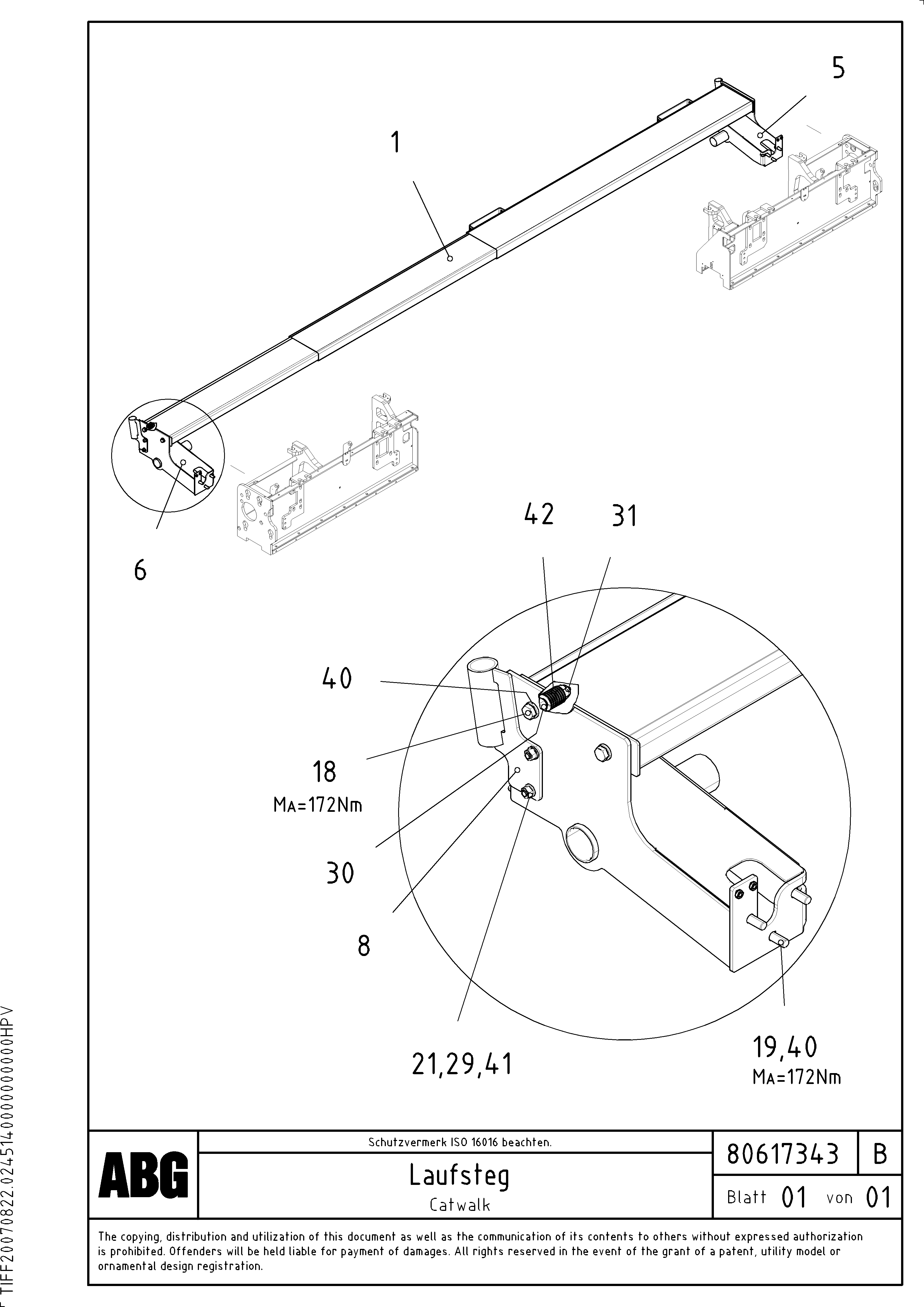 Схема запчастей Volvo ABG9820 - 53982 Catwalk VB 89 ETC ATT. SCREEDS 3,0 - 9,0M ABG9820