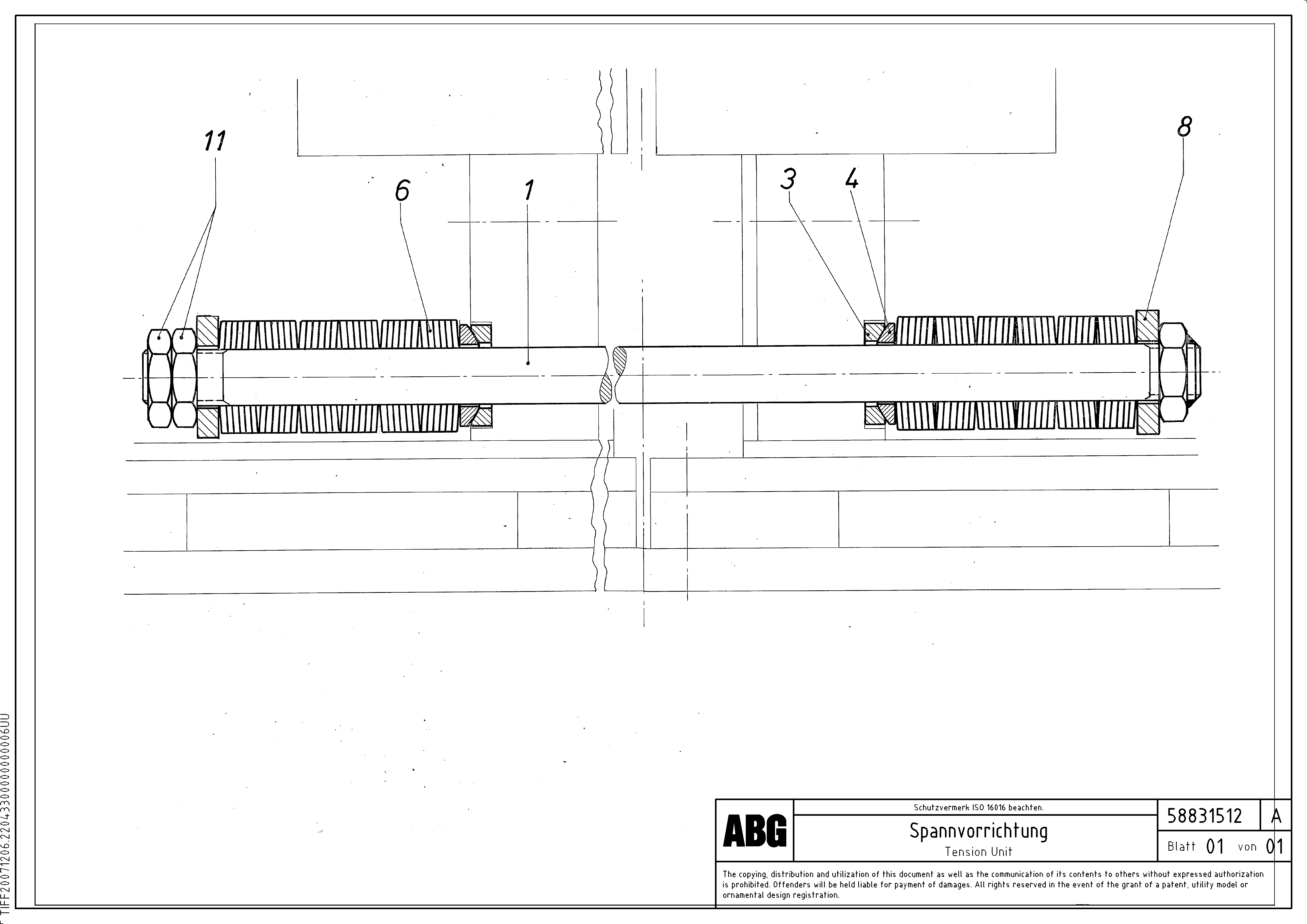 Схема запчастей Volvo ABG9820 - 64872 Tension unit for articulated screed MB 120 ATT. SCREEDS 3,0 -16,0M ABG9820