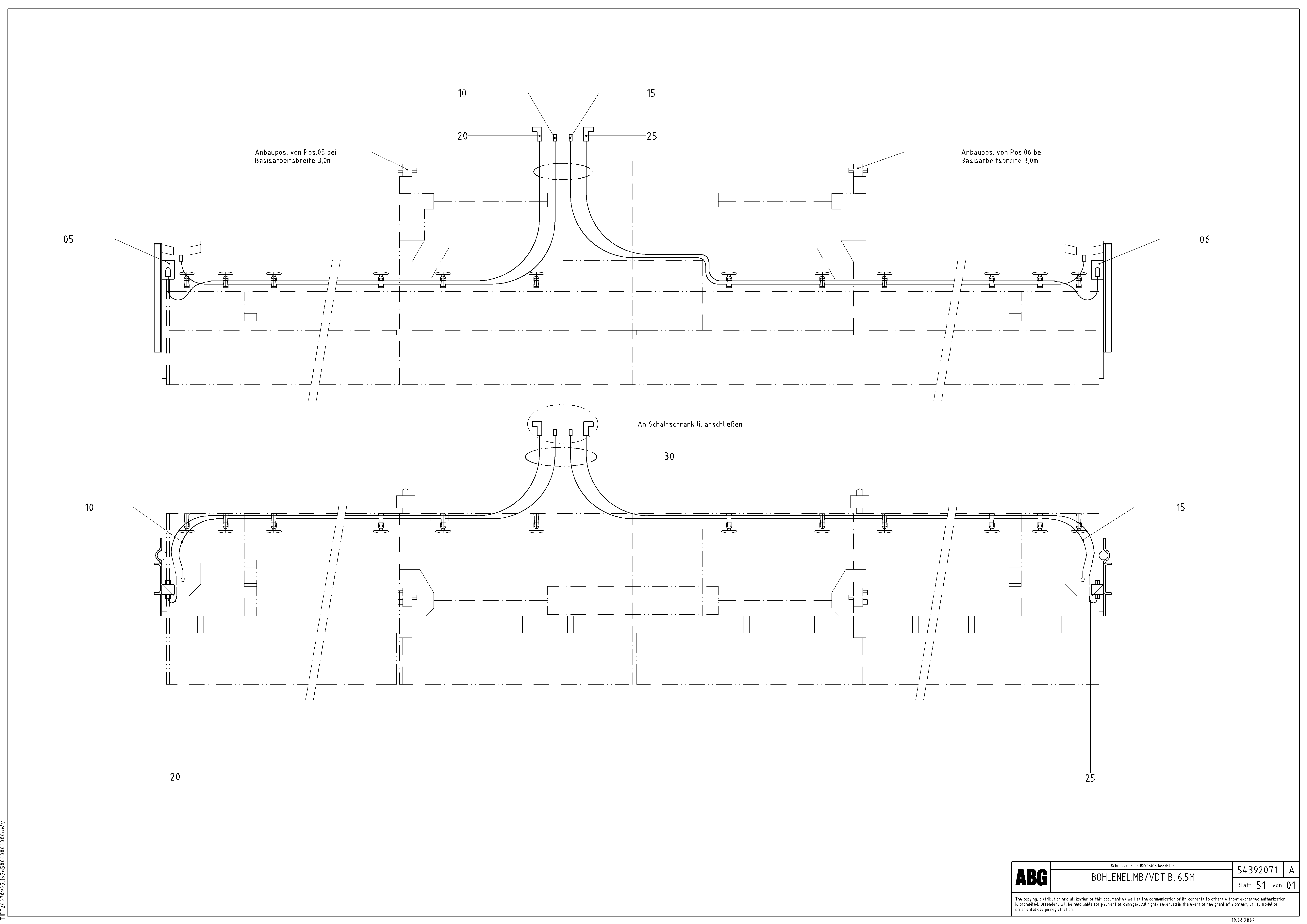 Схема запчастей Volvo ABG9820 - 64568 Electrical installations MB 120 ATT. SCREEDS 3,0 -16,0M ABG9820