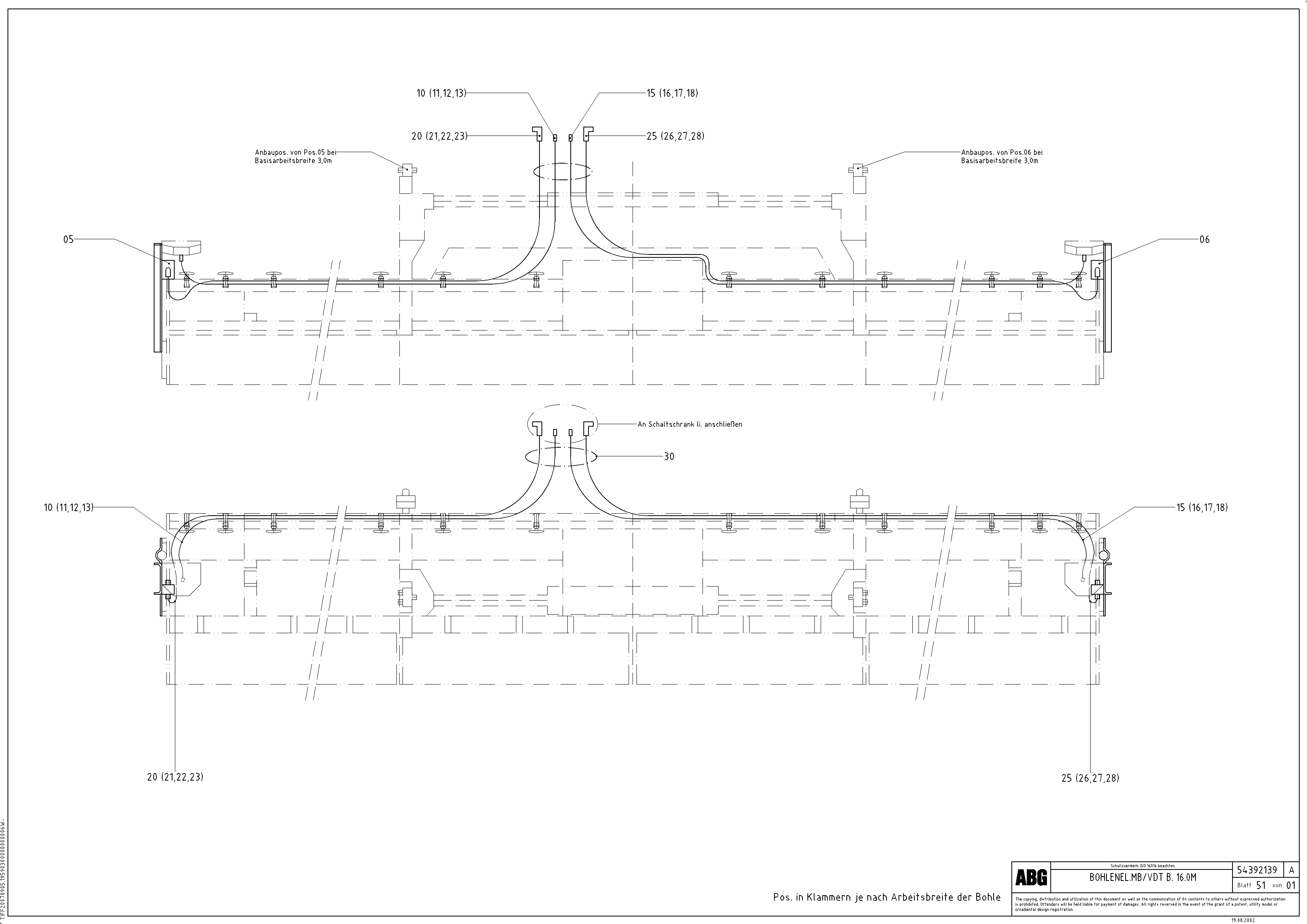 Схема запчастей Volvo ABG9820 - 64570 Electrical installations MB 120 ATT. SCREEDS 3,0 -16,0M ABG9820