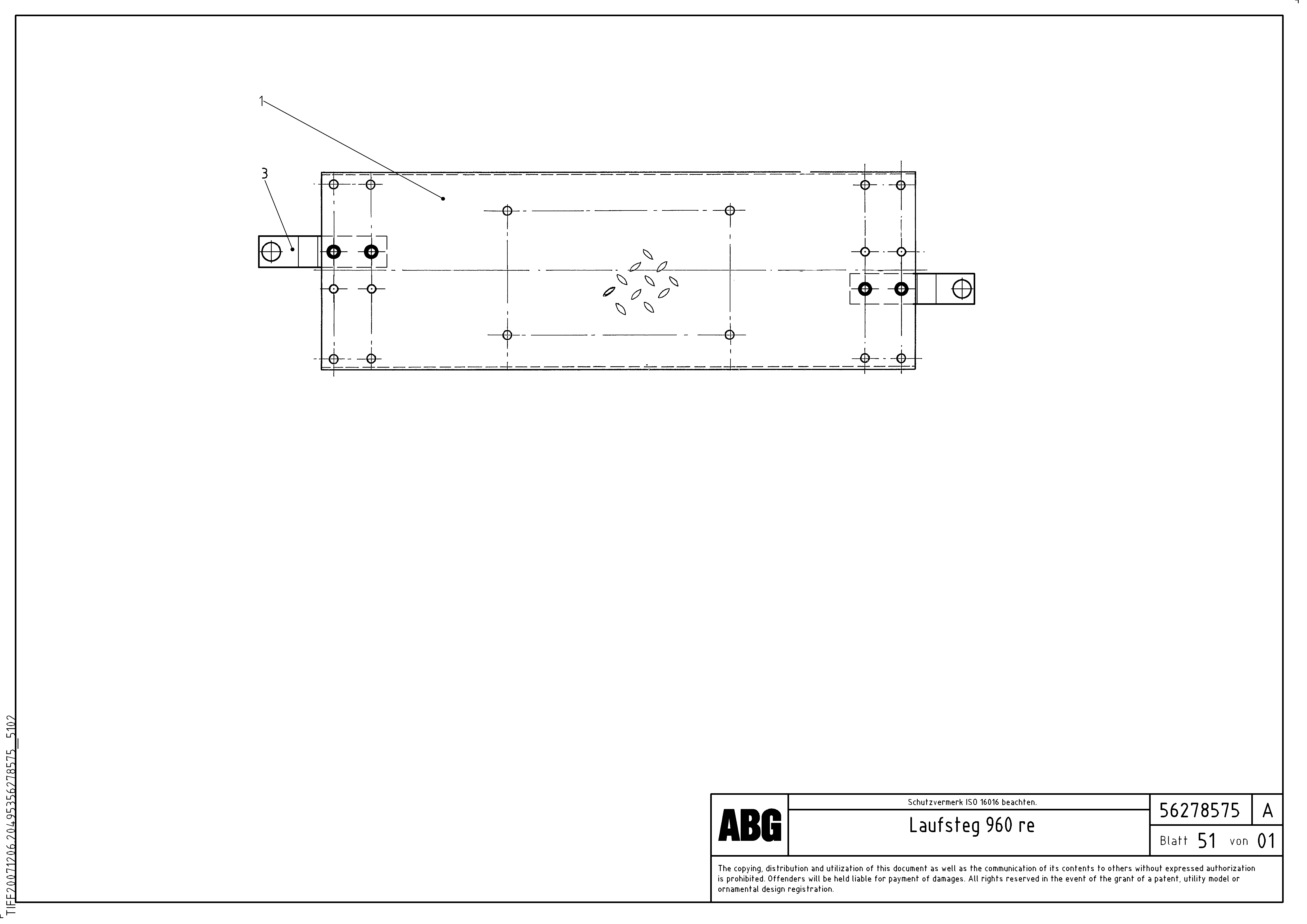Схема запчастей Volvo ABG9820 - 64798 Catwalk MB 120 ATT. SCREEDS 3,0 -16,0M ABG9820