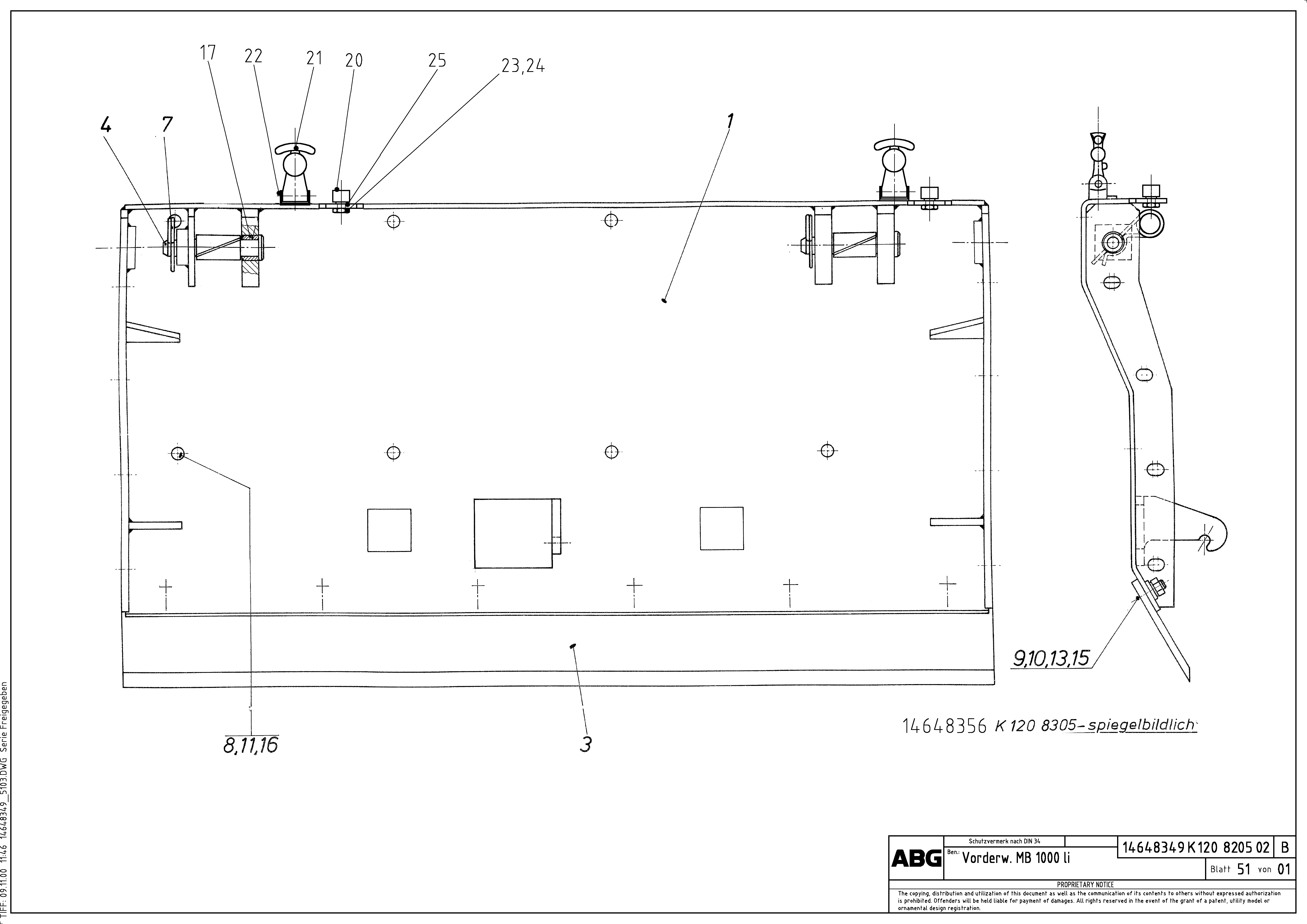 Схема запчастей Volvo ABG9820 - 64805 Deflector for extension MB 120 ATT. SCREEDS 3,0 -16,0M ABG9820