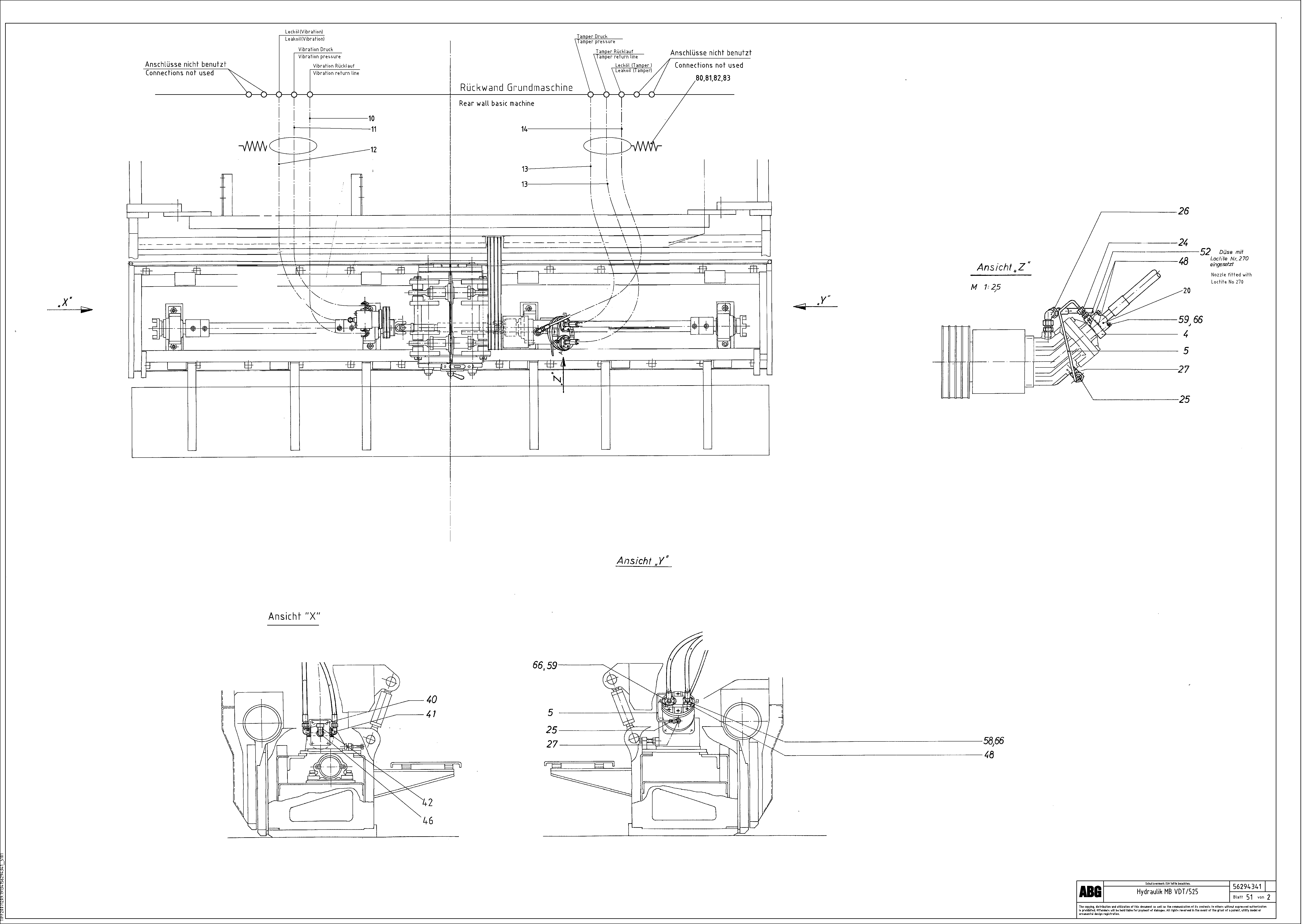 Схема запчастей Volvo ABG9820 - 64814 Hose lines from paver to connection block MB 120 ATT. SCREEDS 3,0 -16,0M ABG9820