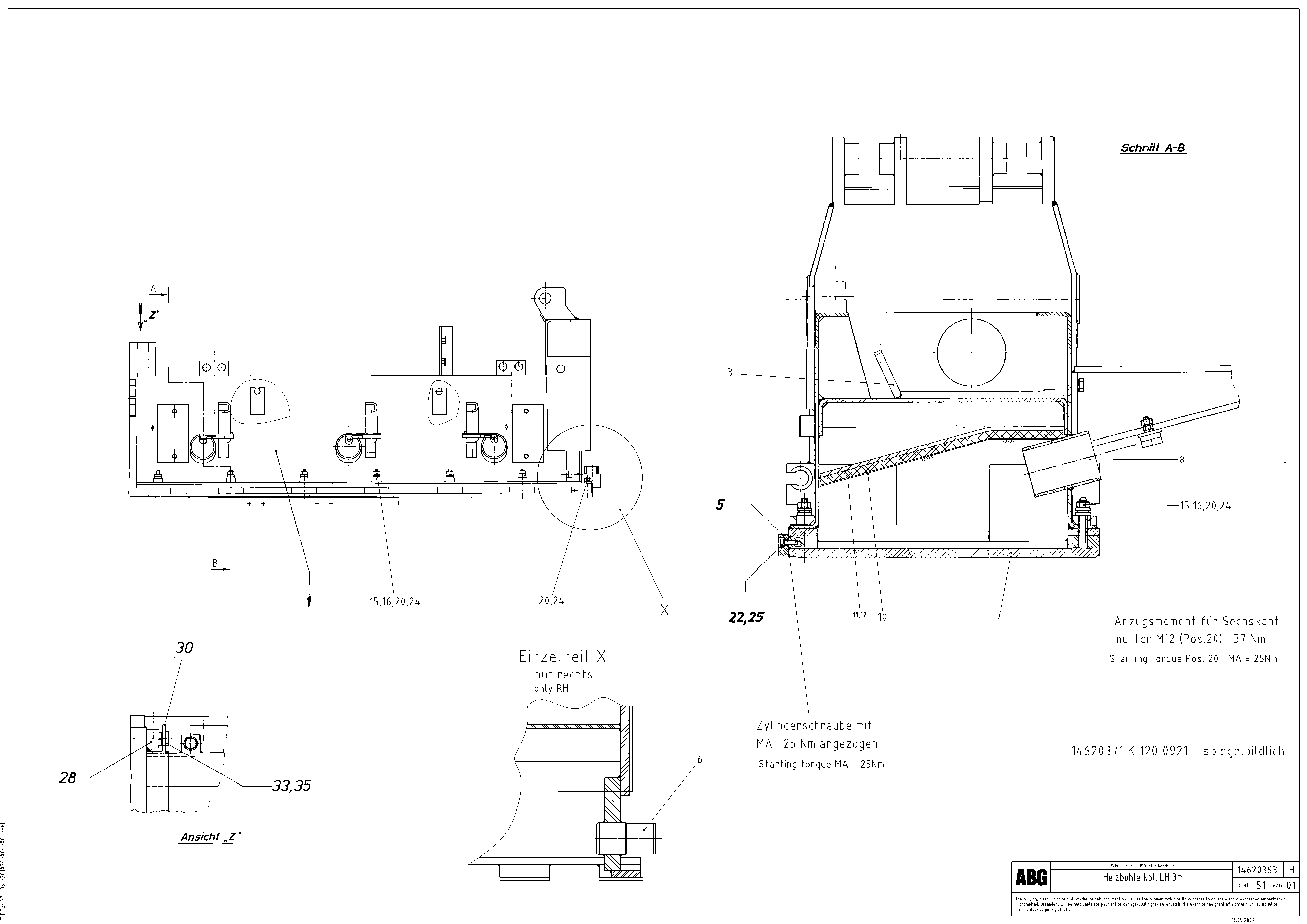 Схема запчастей Volvo ABG9820 - 82875 Gas heating assembly MB 120 ATT. SCREEDS 3,0 -16,0M ABG9820