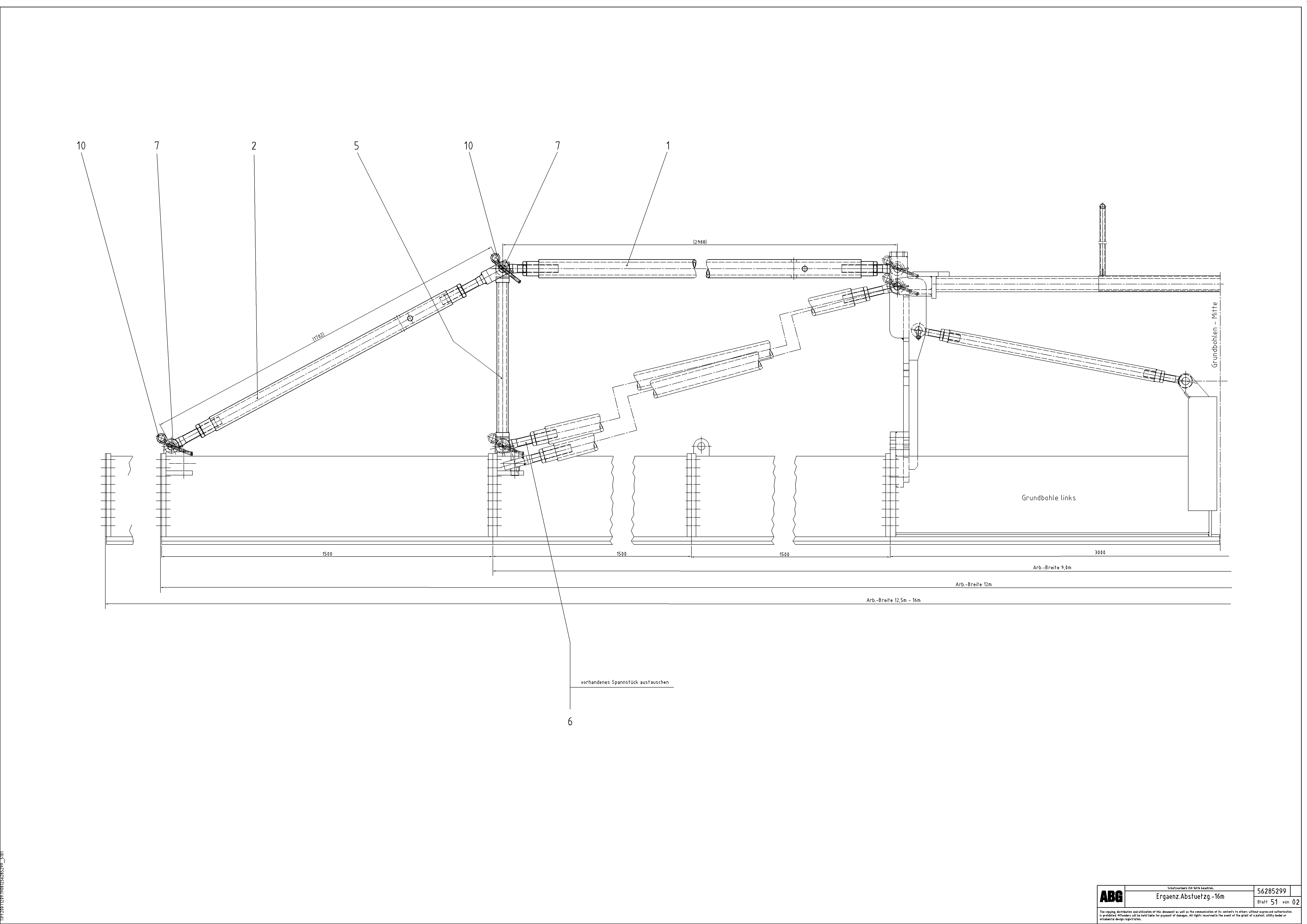 Схема запчастей Volvo ABG9820 - 67078 Support tube assembly for extendable screed MB 120 ATT. SCREEDS 3,0 -16,0M ABG9820