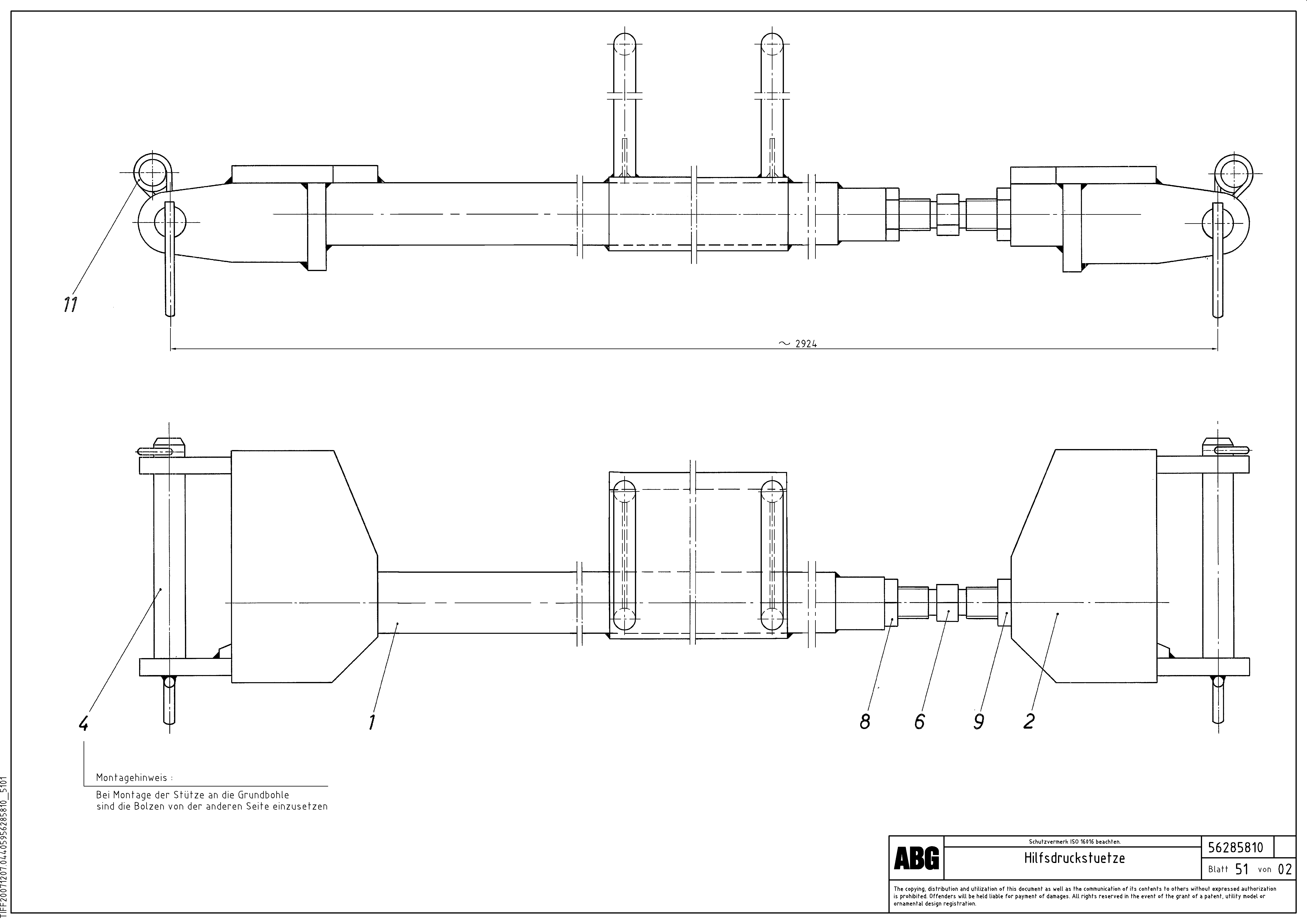 Схема запчастей Volvo ABG9820 - 67081 Auxillary brace for extendable screed MB 120 ATT. SCREEDS 3,0 -16,0M ABG9820