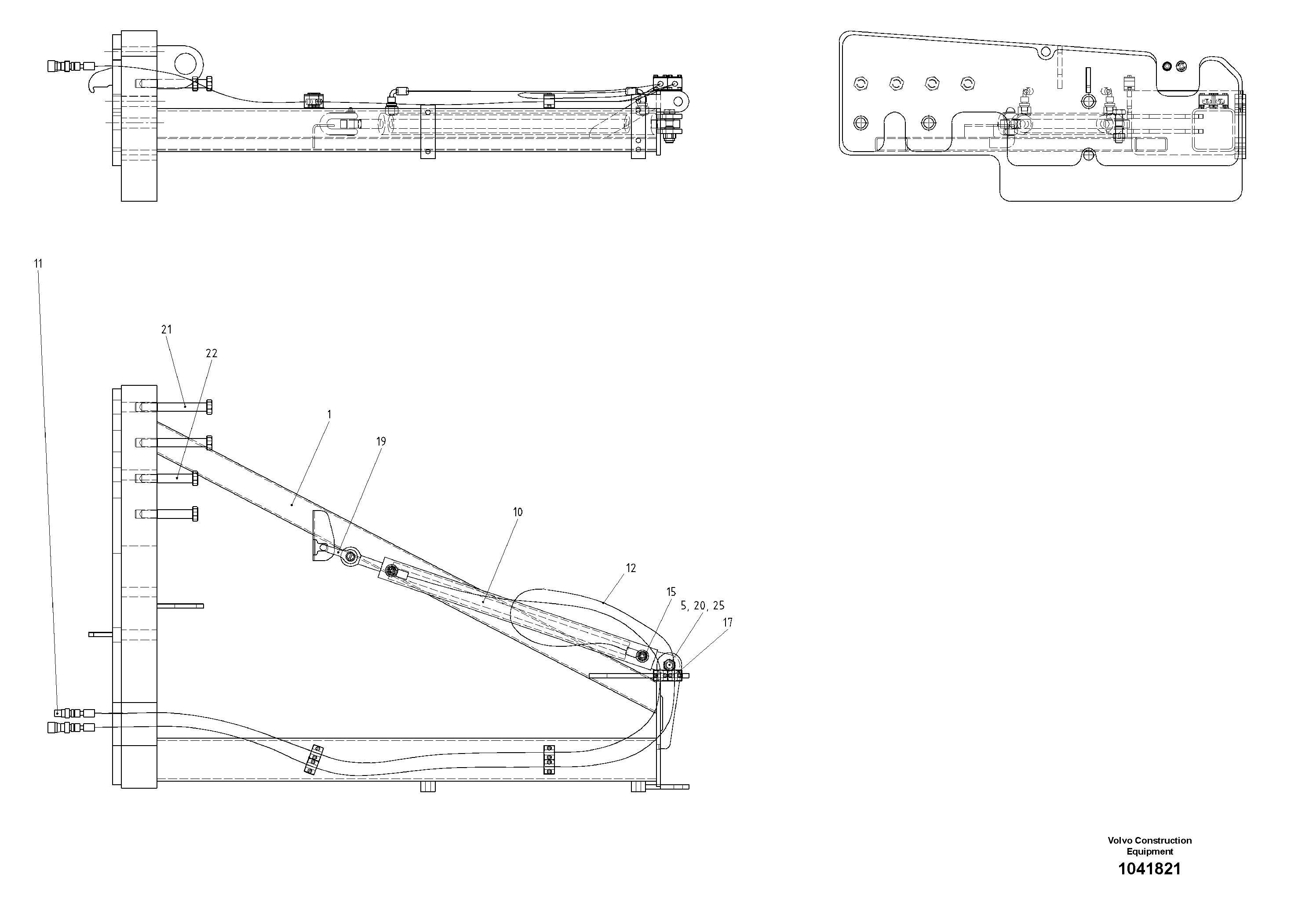 Схема запчастей Volvo ABG9820 - 62741 Outrigger MB 120 VARIO ATT. SCREEDS 5,0 -12,5M ABG9820