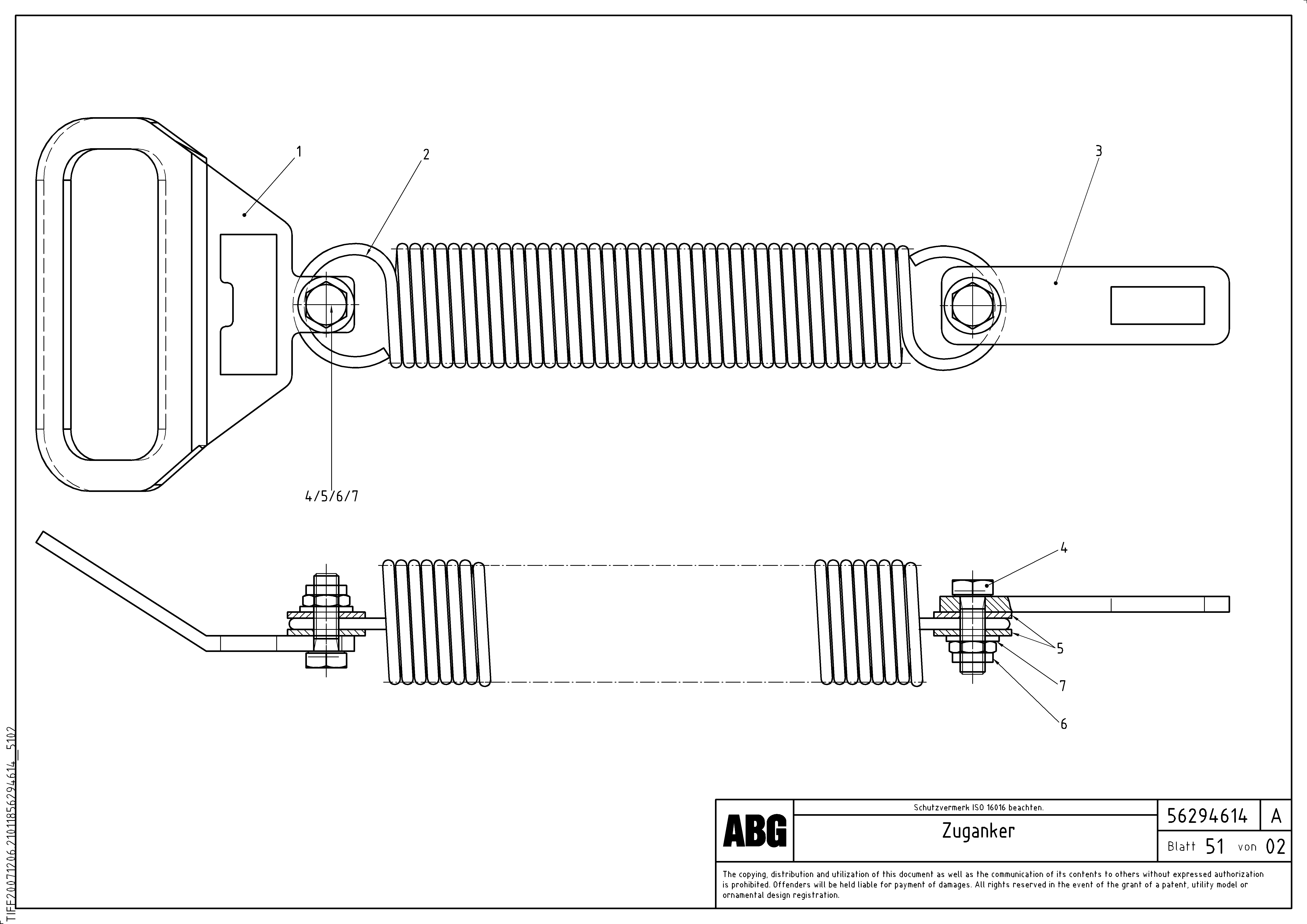 Схема запчастей Volvo ABG9820 - 62746 Anchor MB 120 VARIO ATT. SCREEDS 5,0 -12,5M ABG9820