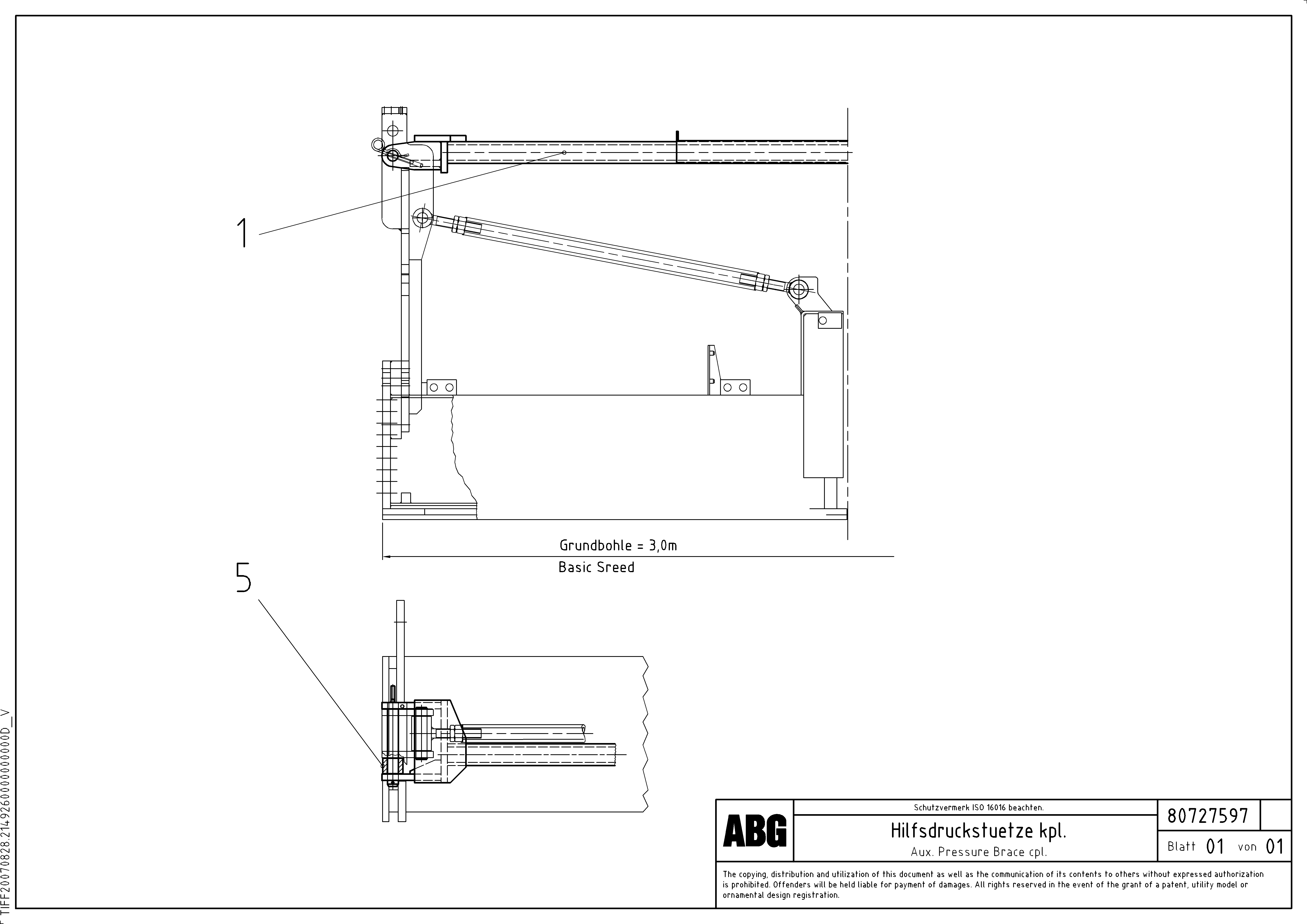 Схема запчастей Volvo ABG9820 - 68771 Auxillary brace for extendable screed MB 120 VARIO ATT. SCREEDS 5,0 -12,5M ABG9820