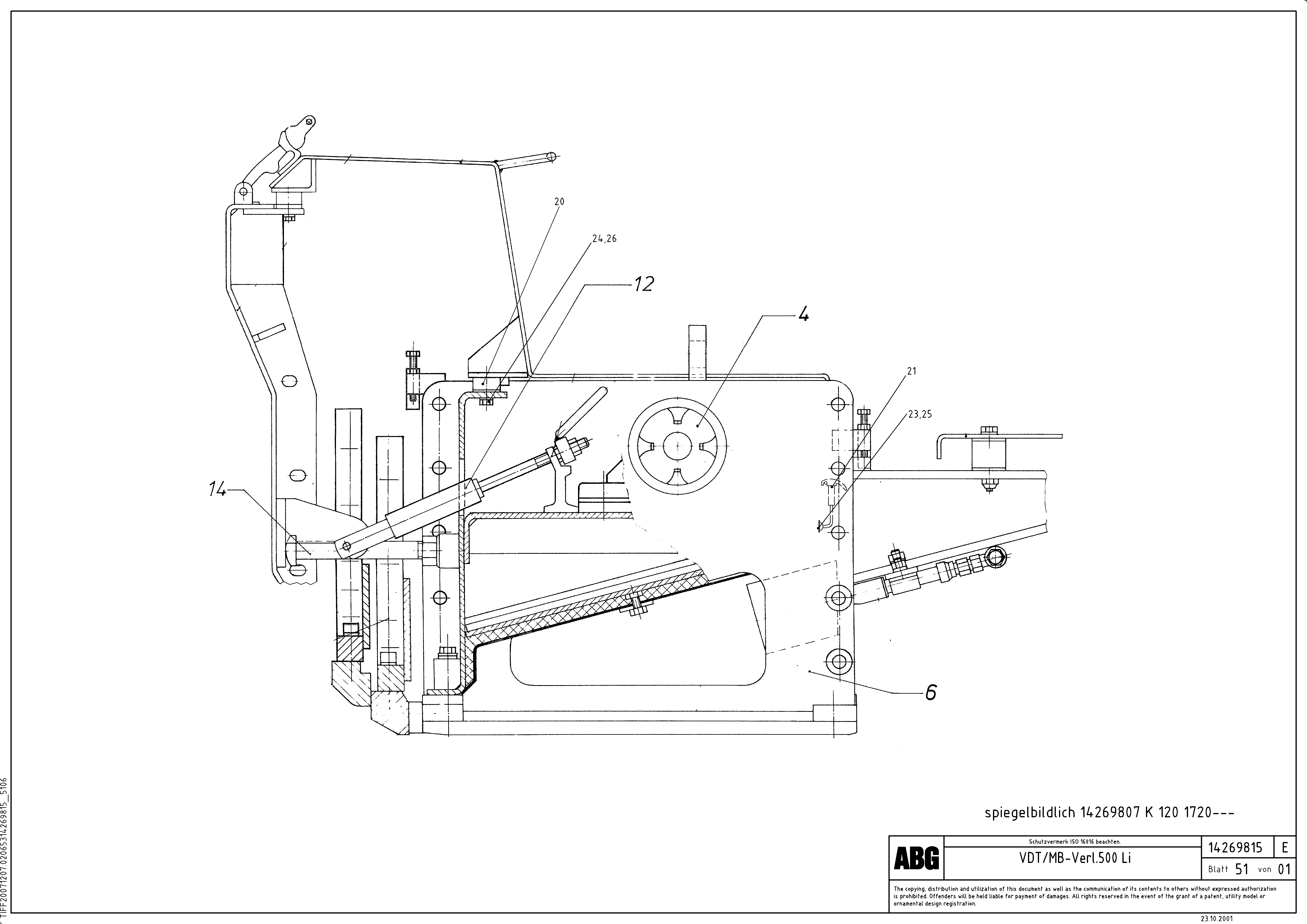 Схема запчастей Volvo ABG9820 - 68786 Extension MB 120 VARIO ATT. SCREEDS 5,0 -12,5M ABG9820