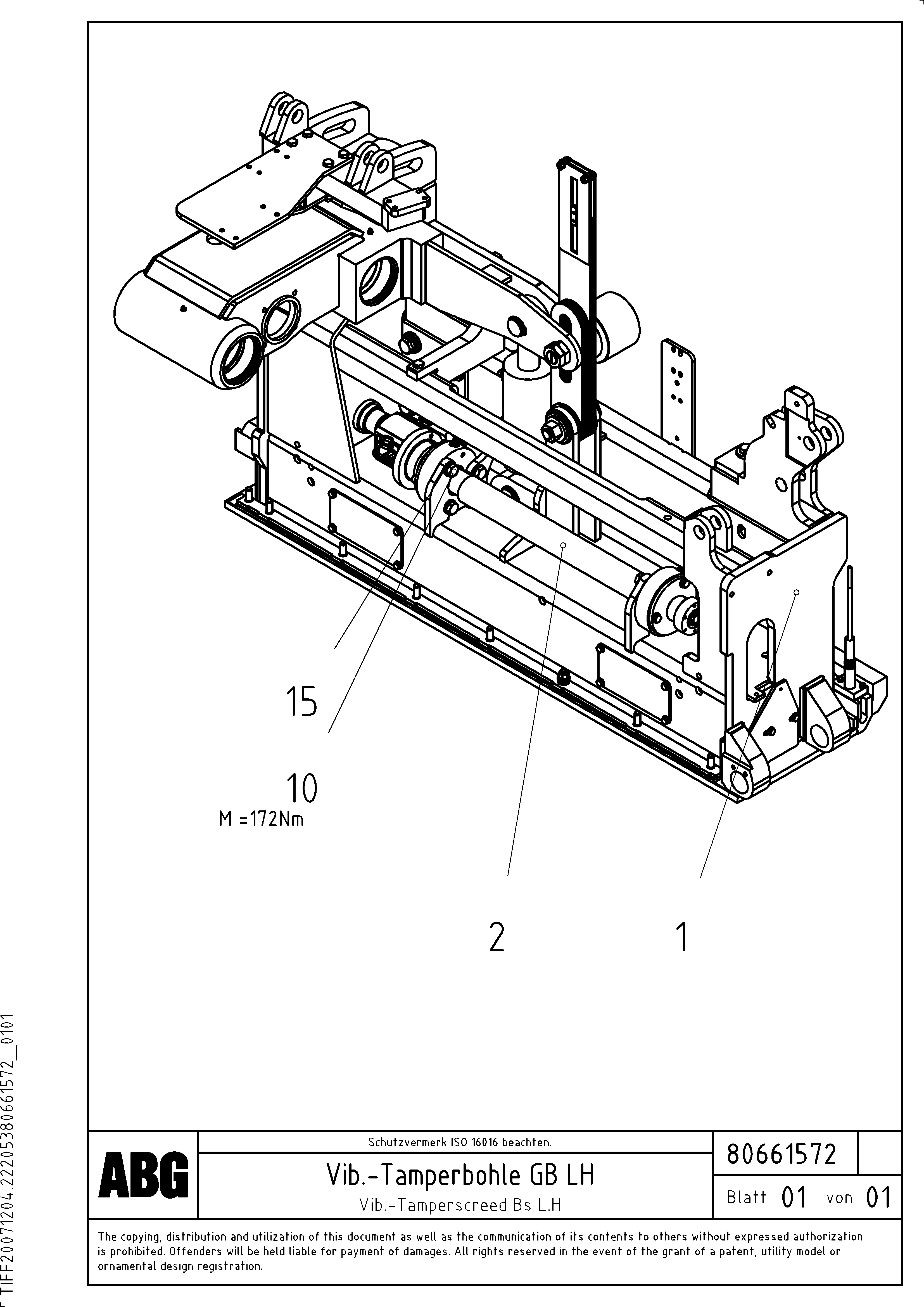Схема запчастей Volvo ABG9820 - 66479 Vib.-tamperscreed for basic screed VDT-V 89 ETC ATT. SCREEDS 3,0 - 9,0M ABG9820