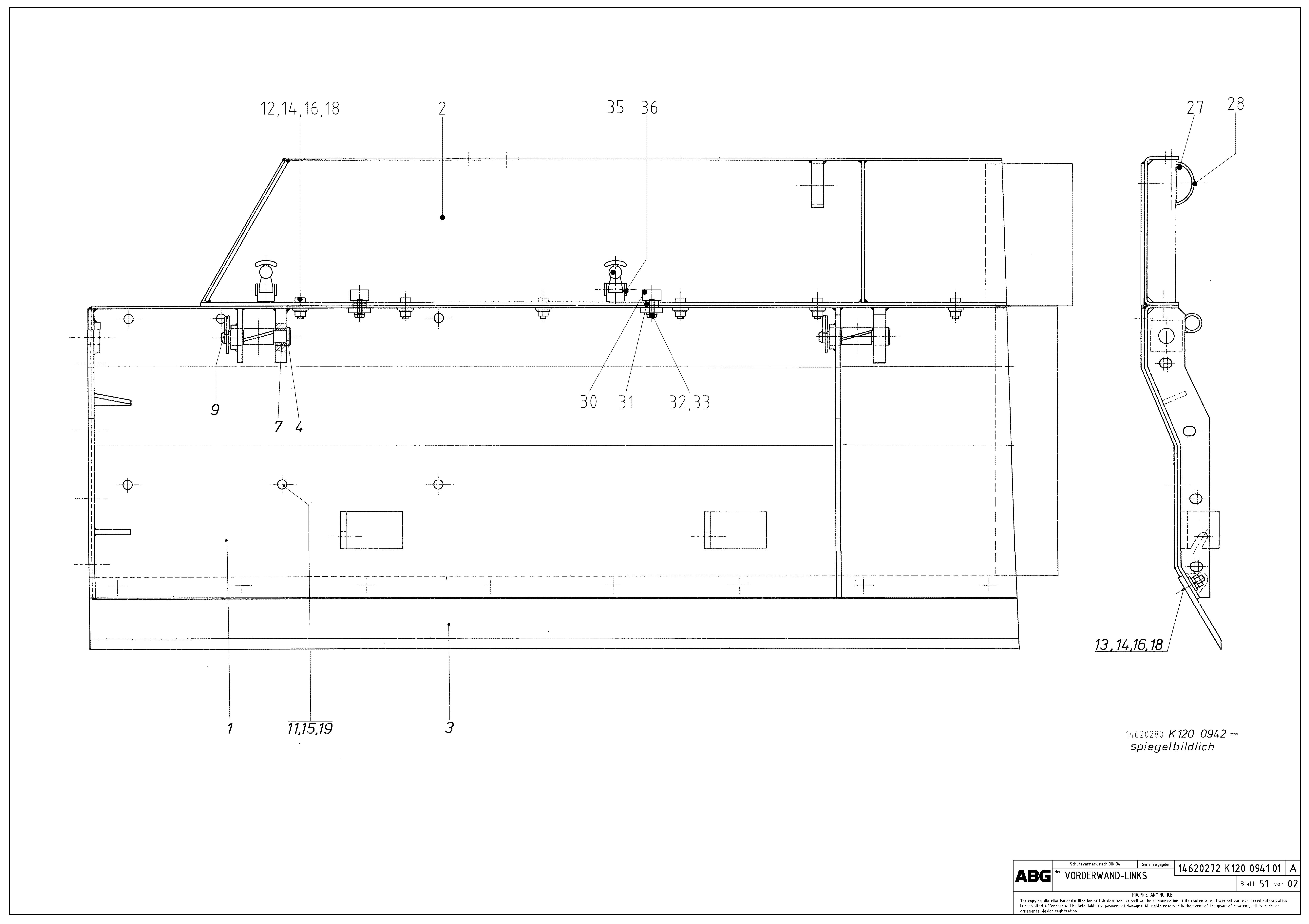 Схема запчастей Volvo ABG9820 - 69350 Deflector plate for basic screed VDT 120 ATT. SCREEDS 3,0 -13,0M ABG9820