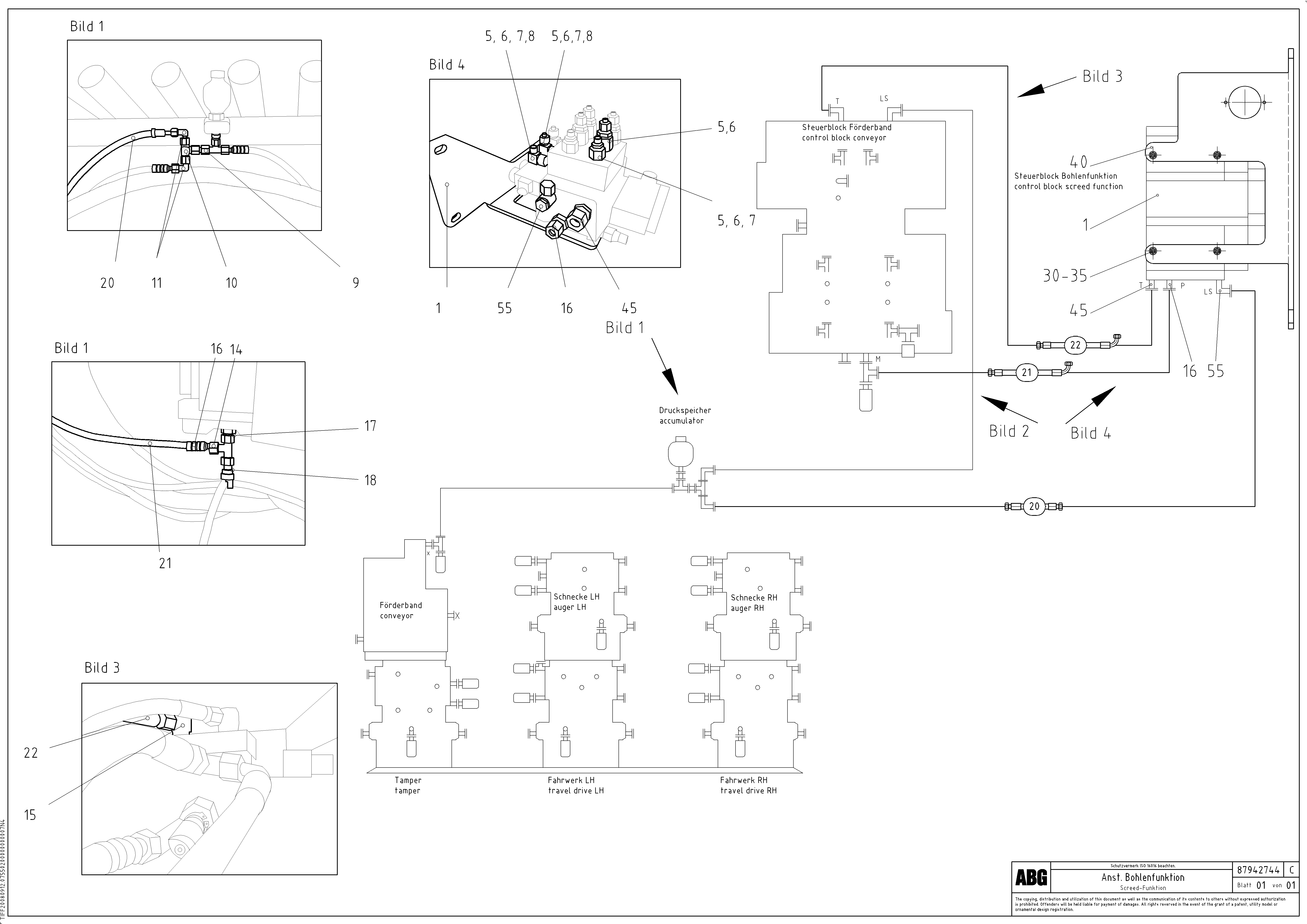 Схема запчастей Volvo ABG9820 - 63038 Screed-funktion VDT-V 89 ETC ATT. SCREEDS 3,0 - 9,0M ABG9820