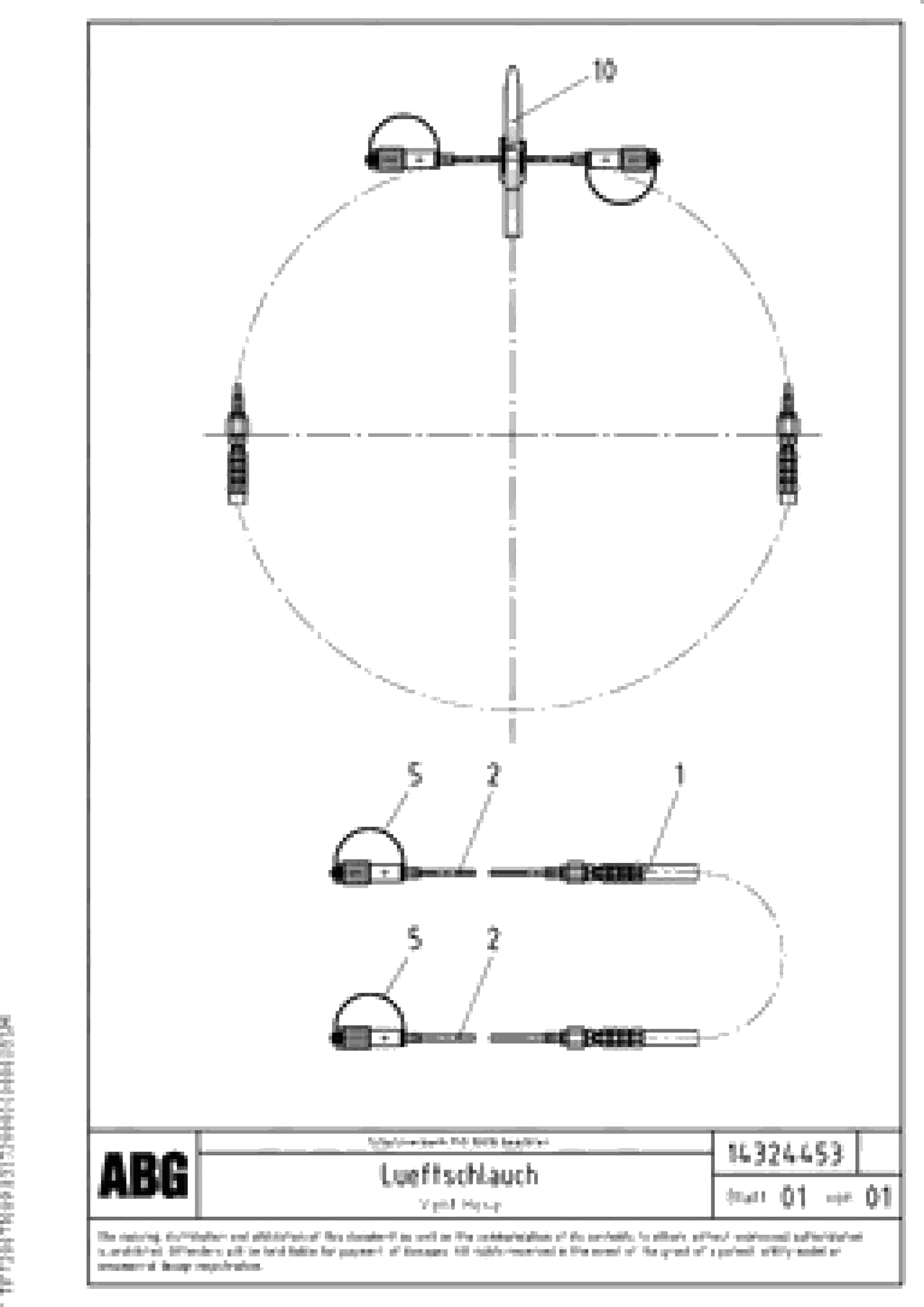 Схема запчастей Volvo ABG9820 - 63039 Vent Hose VDT-V 89 ETC ATT. SCREEDS 3,0 - 9,0M ABG9820