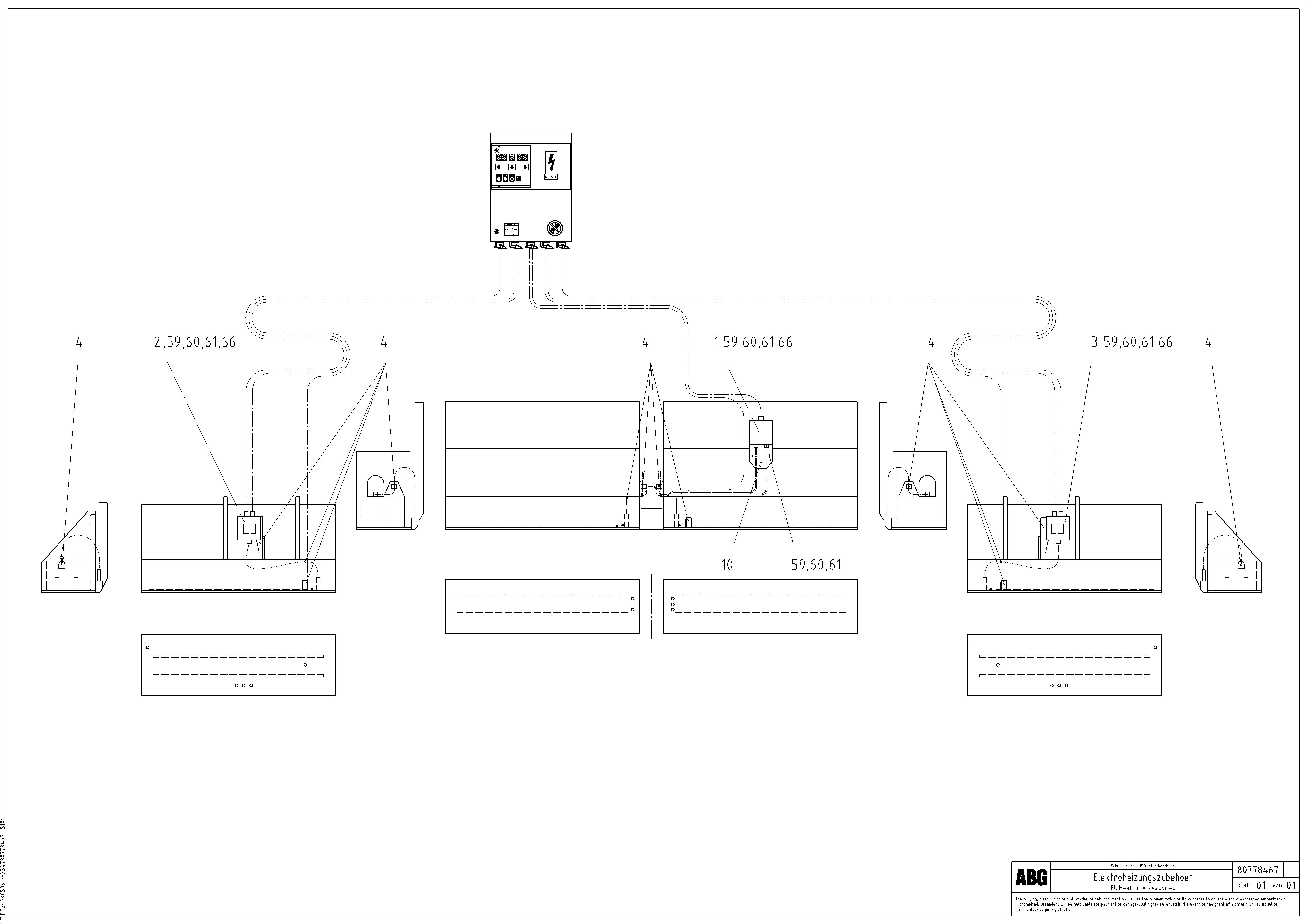Схема запчастей Volvo ABG9820 - 79478 Electrical heating accessories for basic and extandable screed VB 88 ETC ATT. SCREED 3,0 - 9,0 M ABG9820