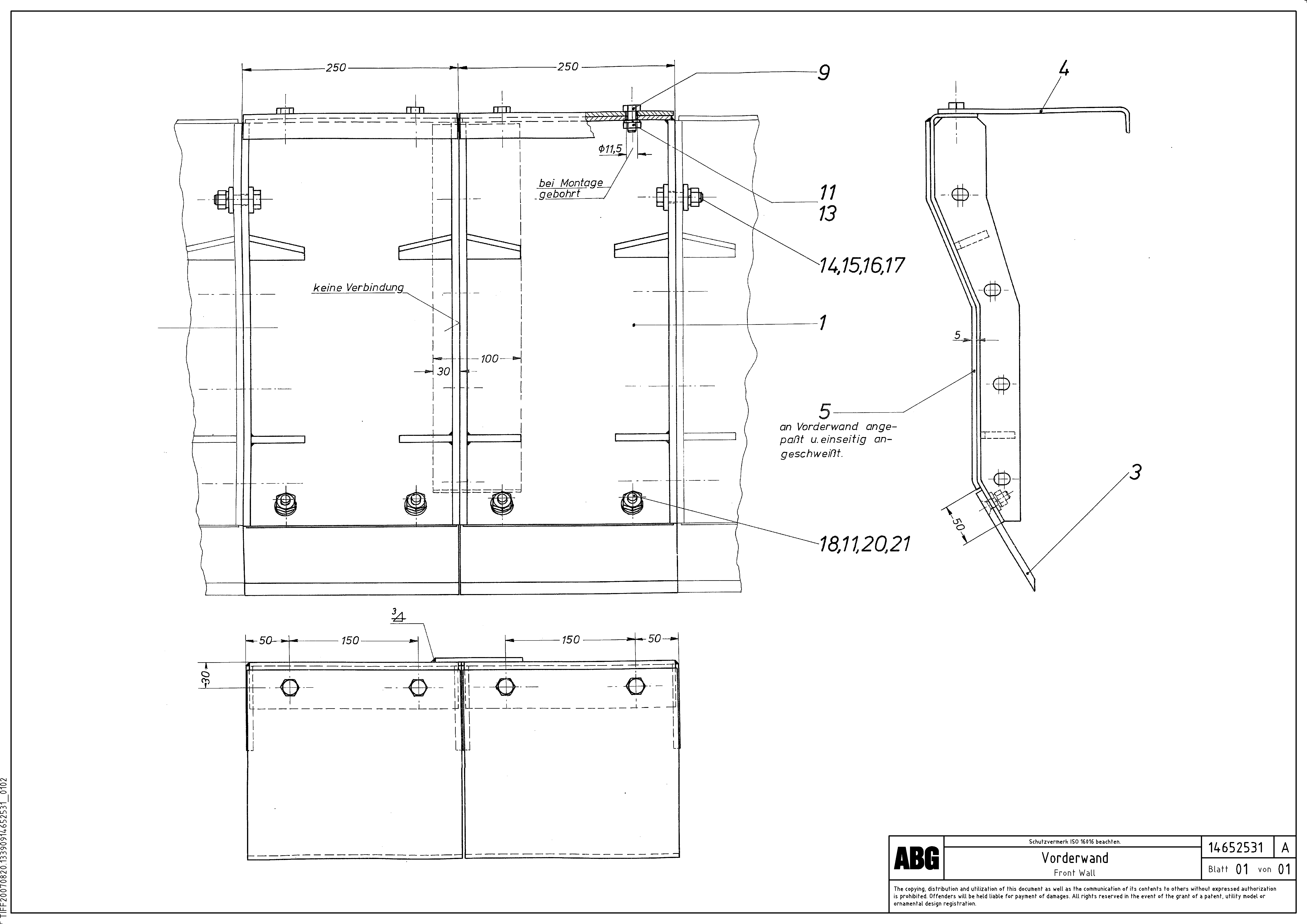Схема запчастей Volvo ABG9820 - 71753 Deflector for extension, adjustable VDT 120 ATT. SCREEDS 3,0 -13,0M ABG9820