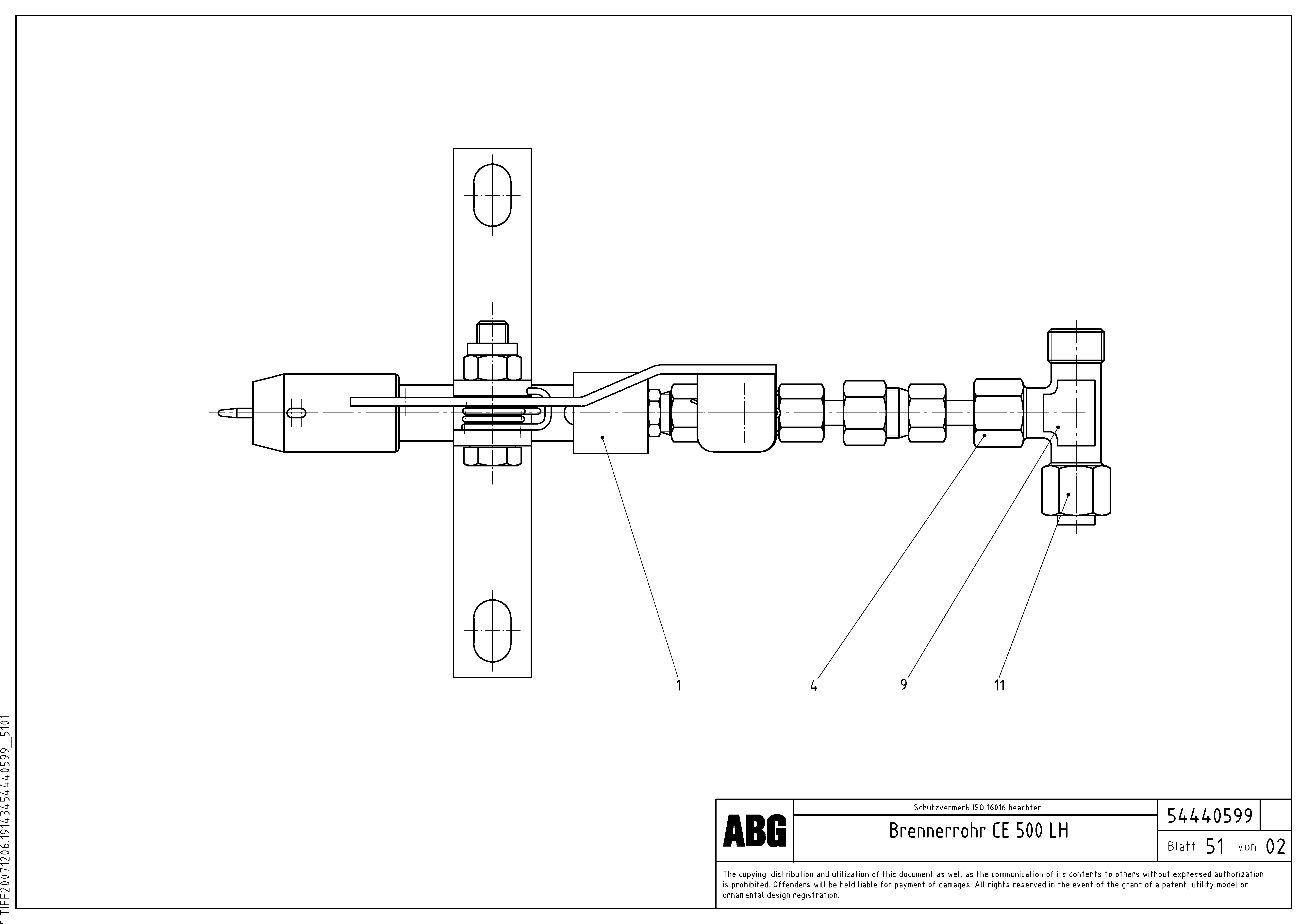 Схема запчастей Volvo ABG9820 - 64635 Burner tube MB 120 ATT. SCREEDS 3,0 -16,0M ABG9820