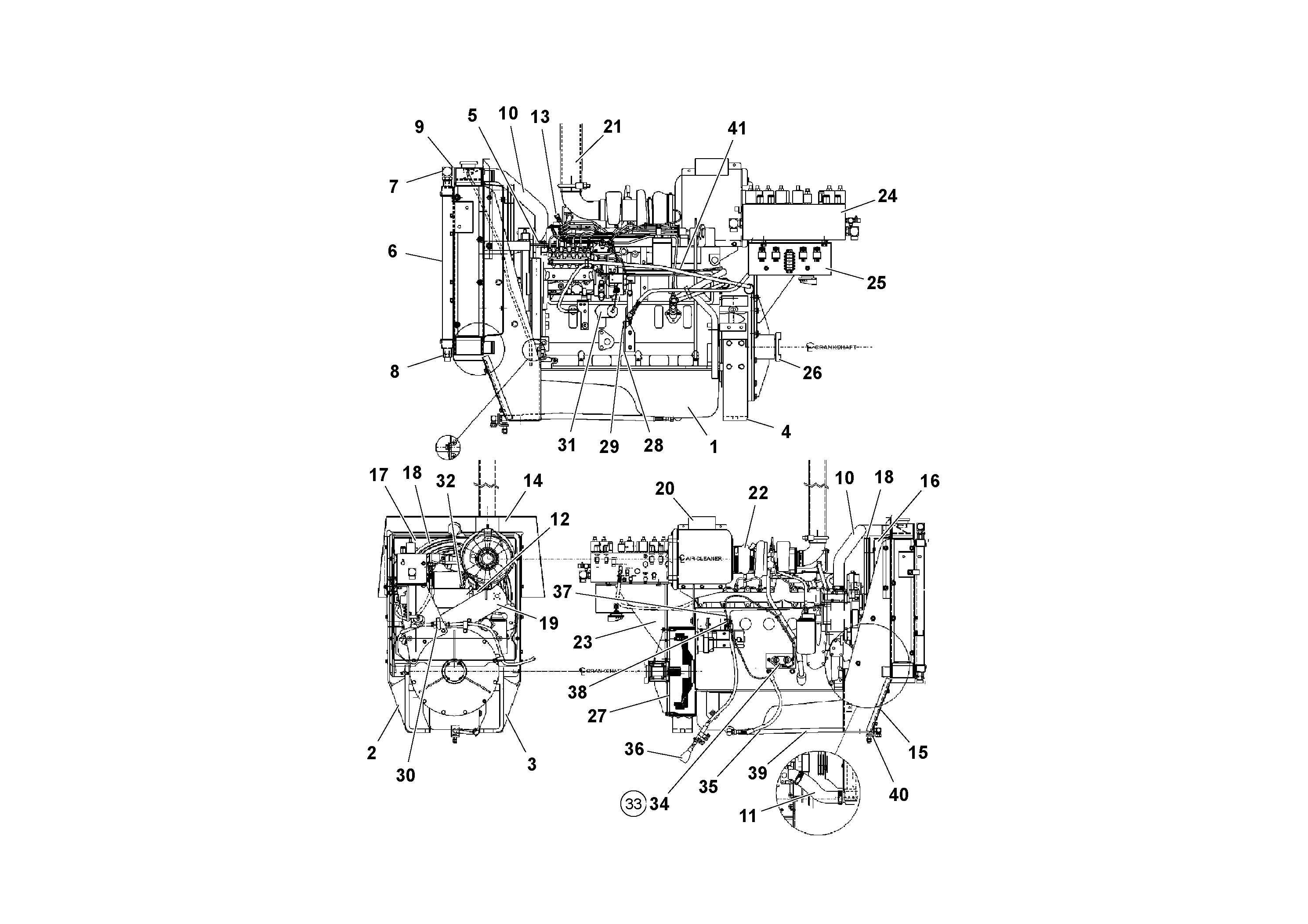 Схема запчастей Volvo PF4410 - 95026 Двигатель в сборе PF4410 S/N 197449-