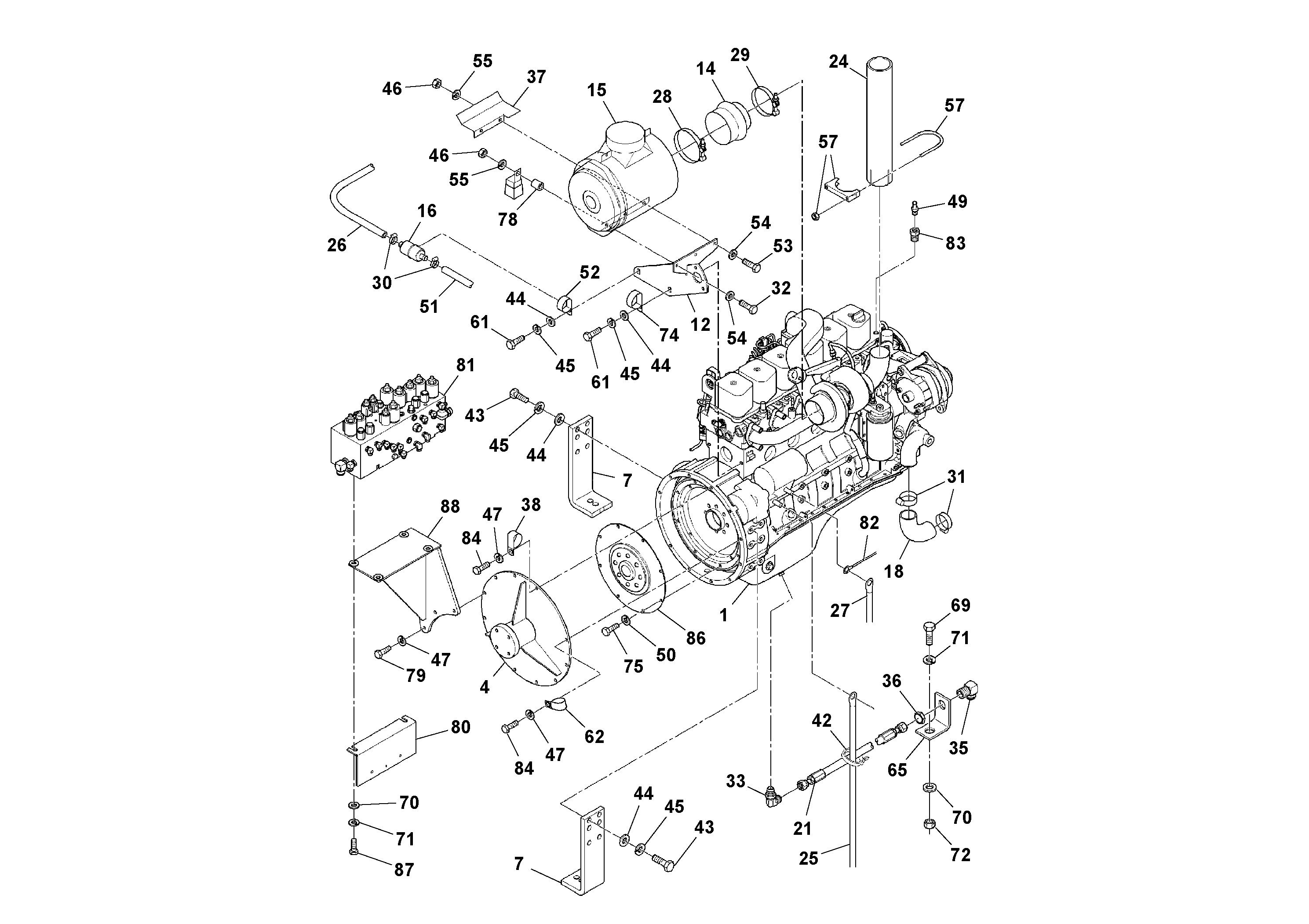 Схема запчастей Volvo PF4410 - 98191 Двигатель в сборе PF4410 S/N 197449-