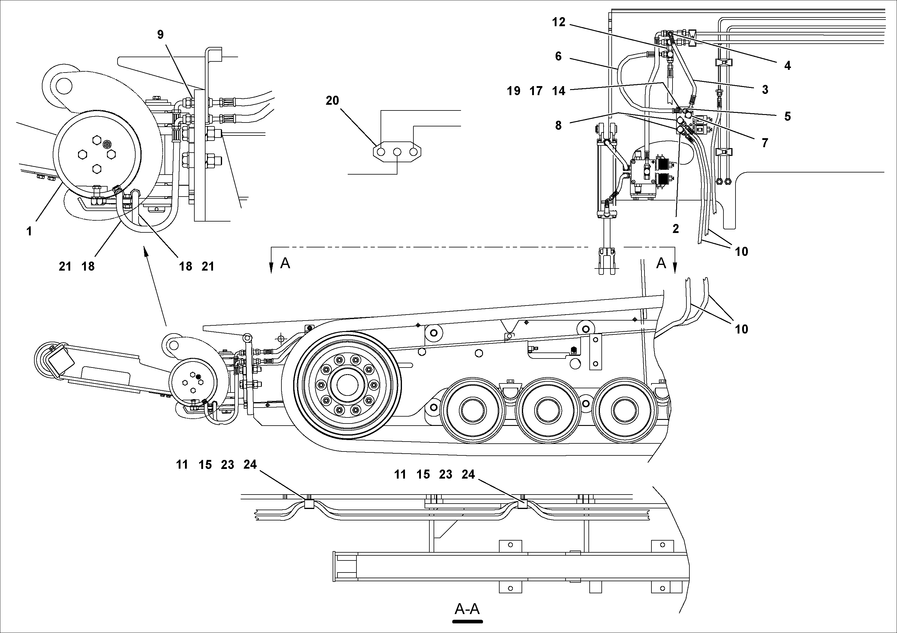 Схема запчастей Volvo PF4410 - 98817 Truck Hitch Option Hydraulic System PF4410 S/N 197449-