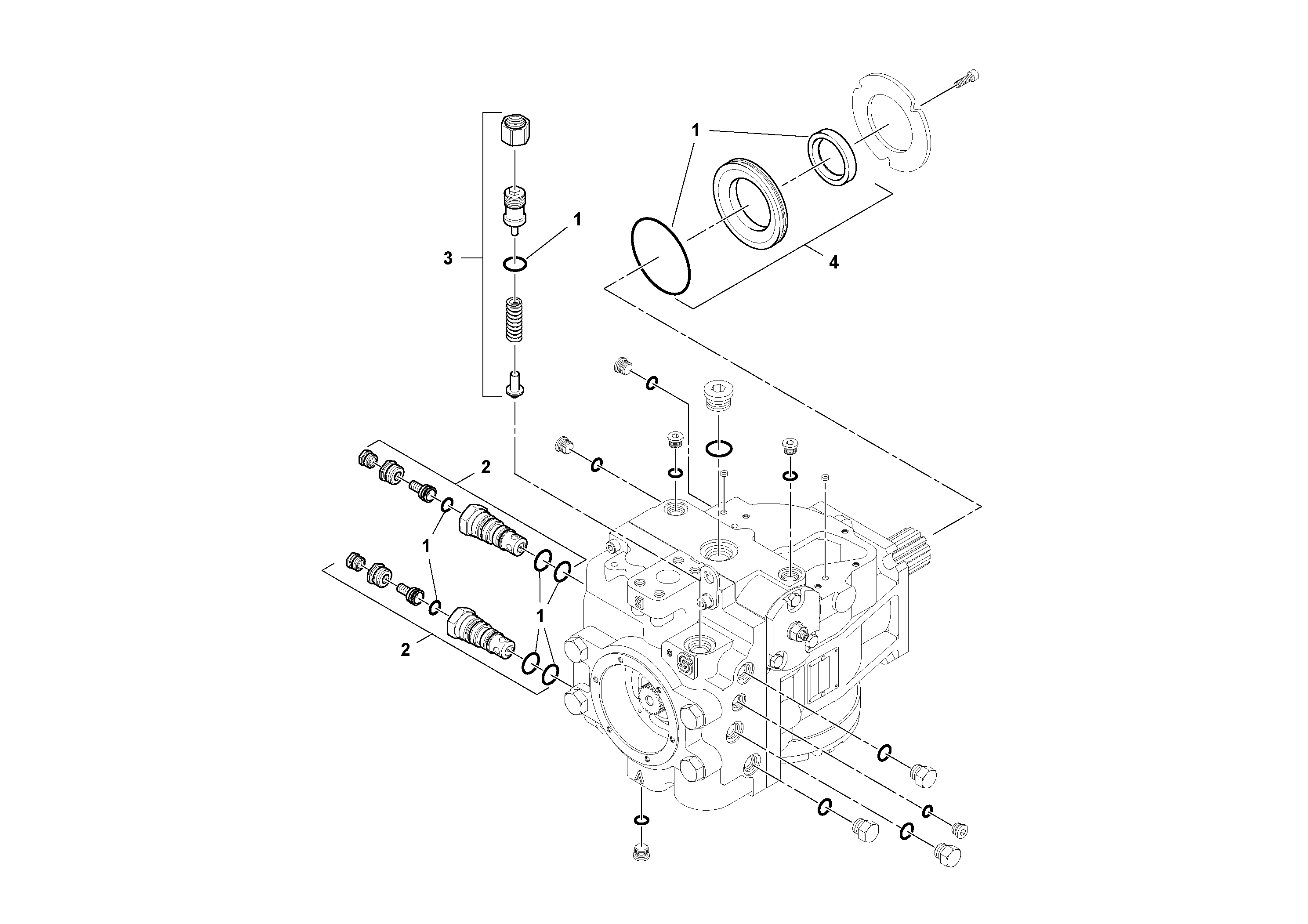 Схема запчастей Volvo PF4410 - 99973 Traction Drive Pump Assembly PF4410 S/N 197449-