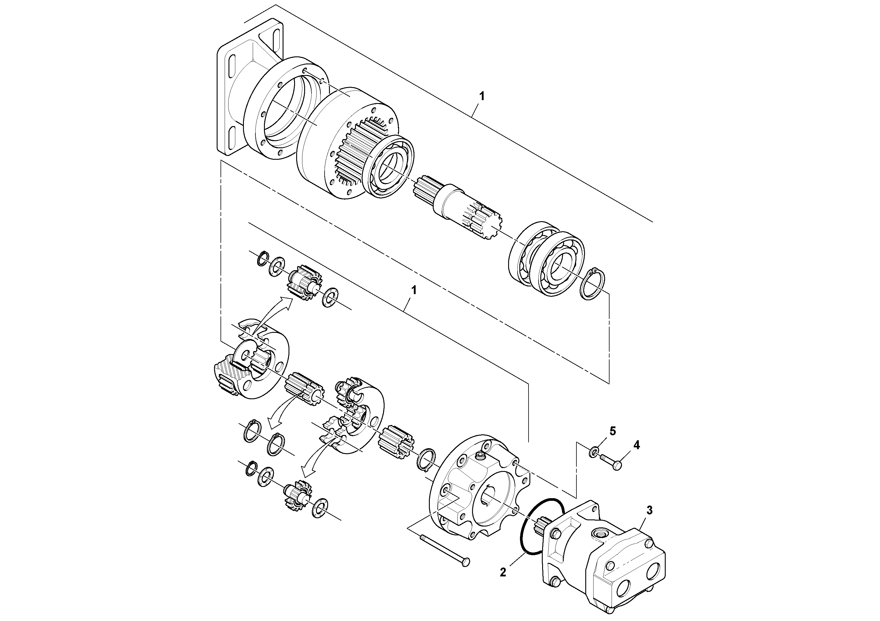 Схема запчастей Volvo PF4410 - 92408 Auger/conveyor Planetary Drive PF4410 S/N 197449-