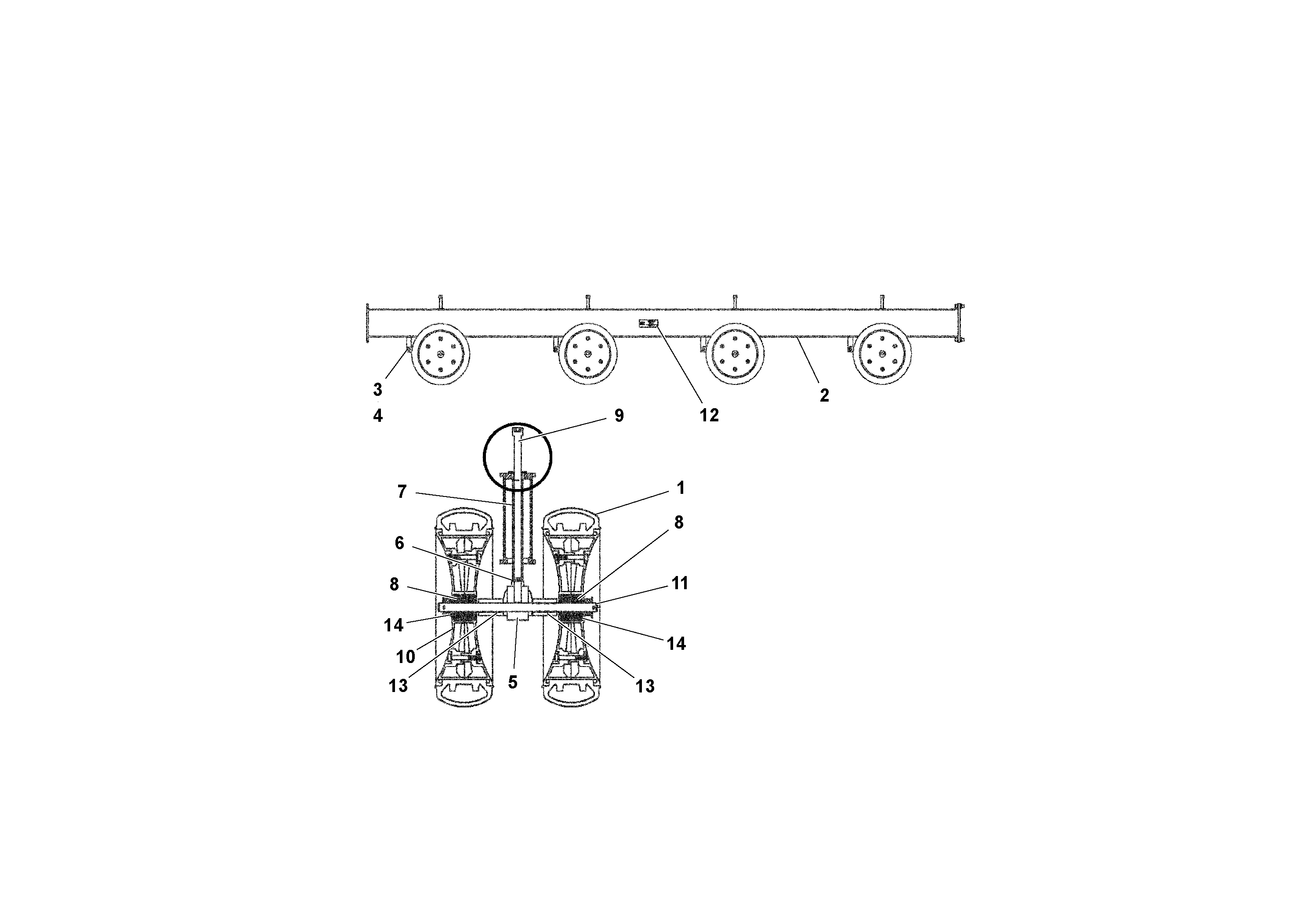 Схема запчастей Volvo PF4410 - 91475 Wheeled Beam AGS 7.5 ATT. BLAW KONTROL II PF161, PF2181, PF4410