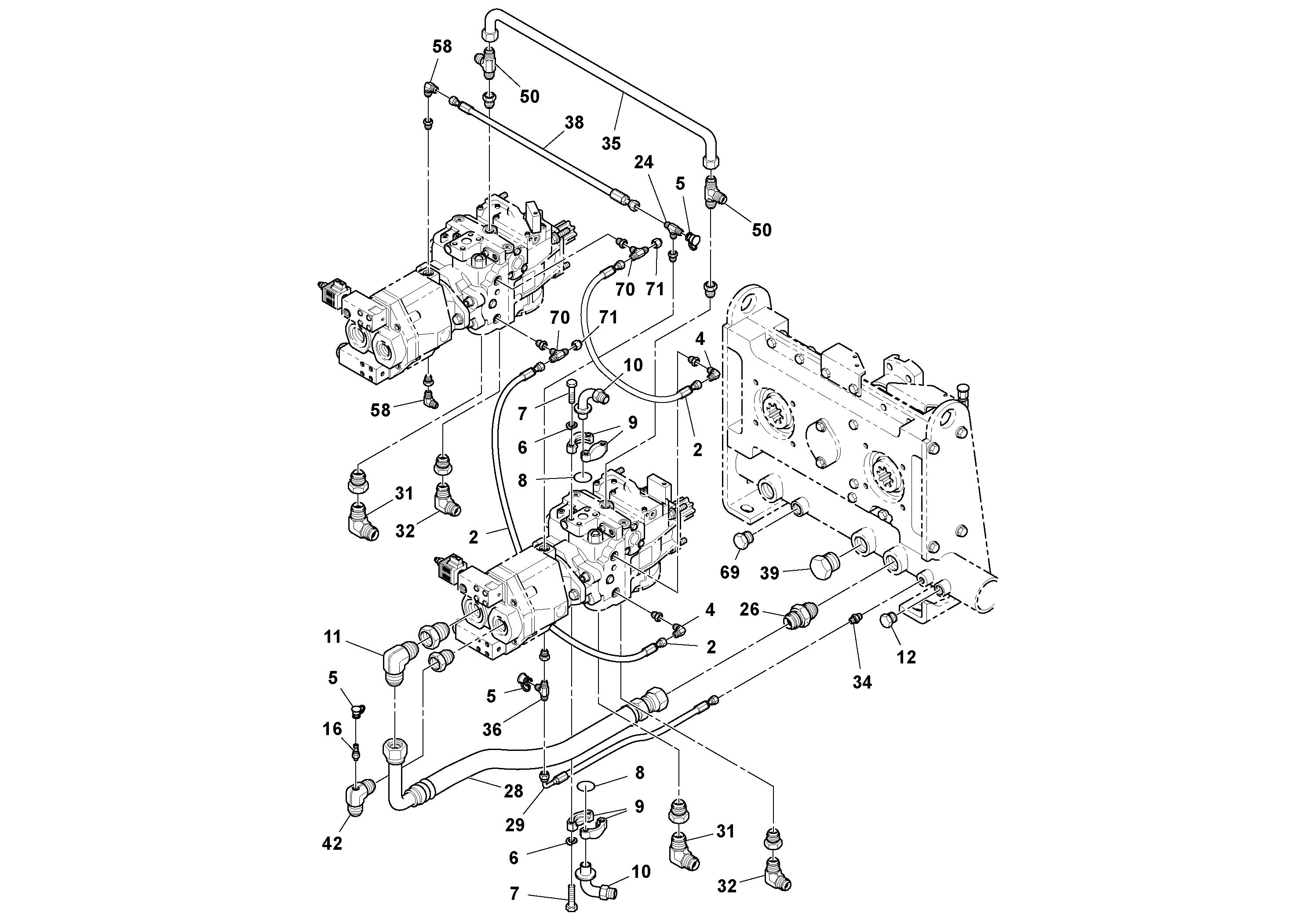 Схема запчастей Volvo PF4410 - 78936 Pump Drive Box Assembly PF4410 S/N 375009-