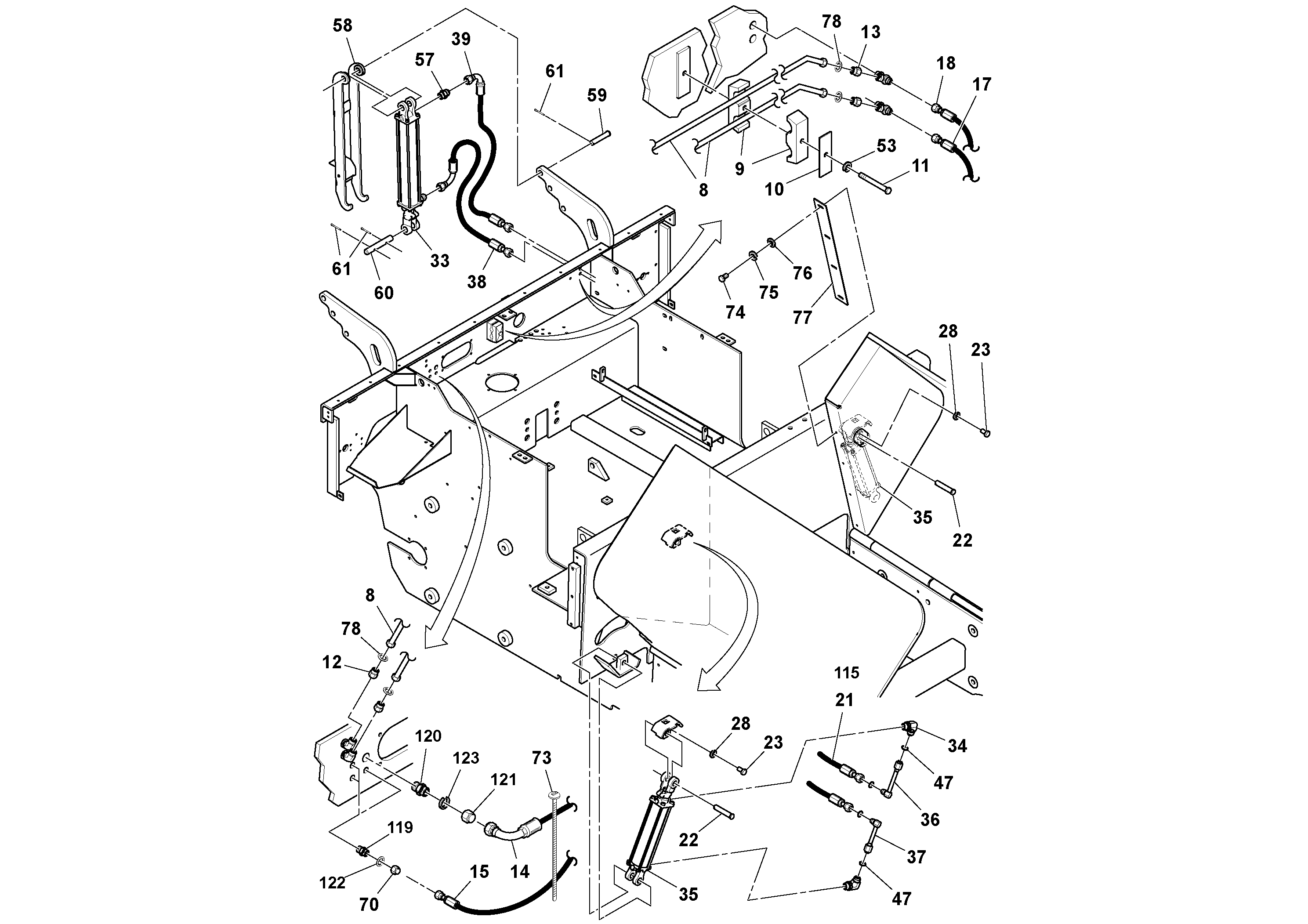 Схема запчастей Volvo PF4410 - 73403 General Purpose Hydraulic System PF4410 S/N 375009-