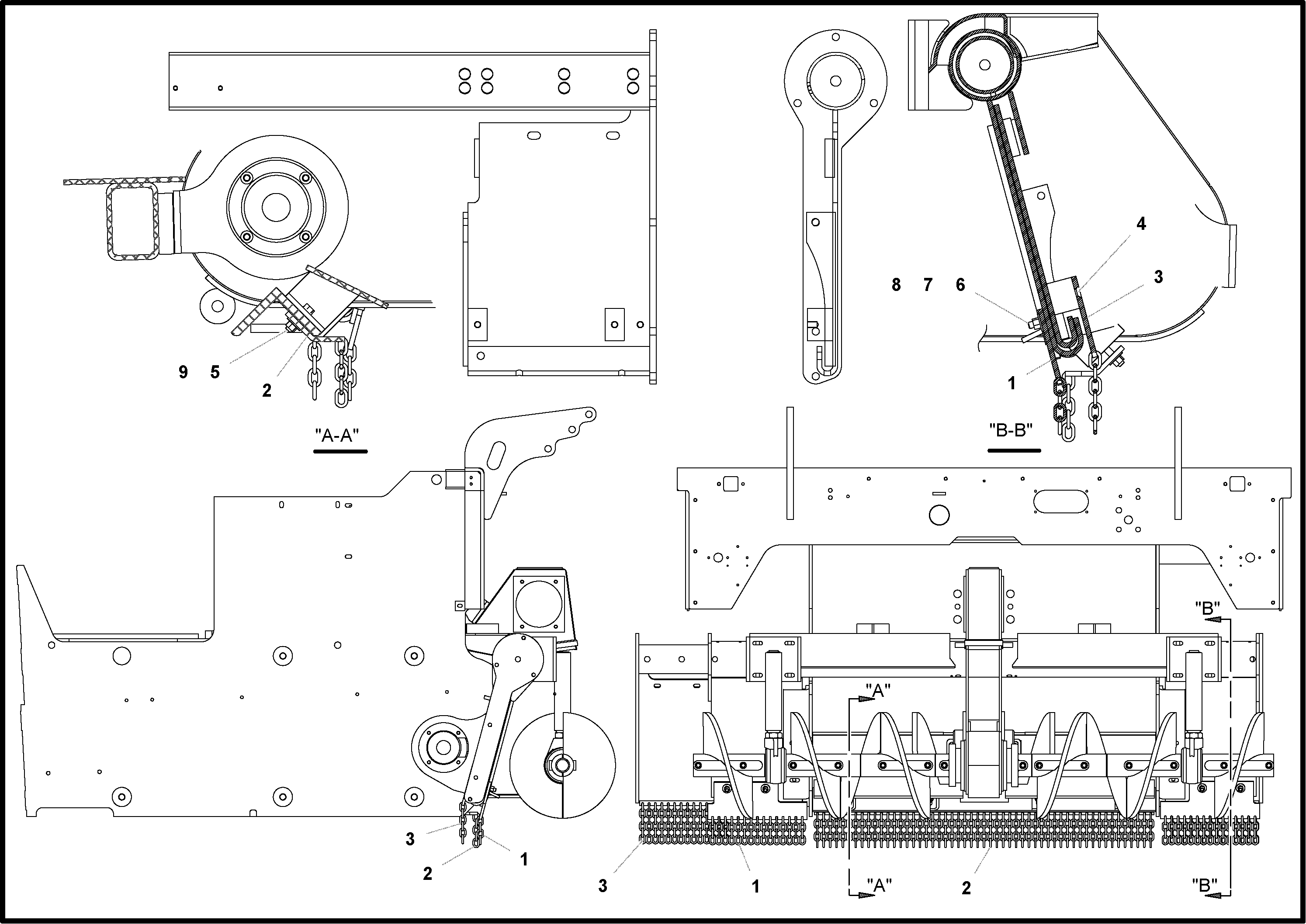 Схема запчастей Volvo PF4410 - 73333 Chain Curtain Installation PF4410 S/N 375009-