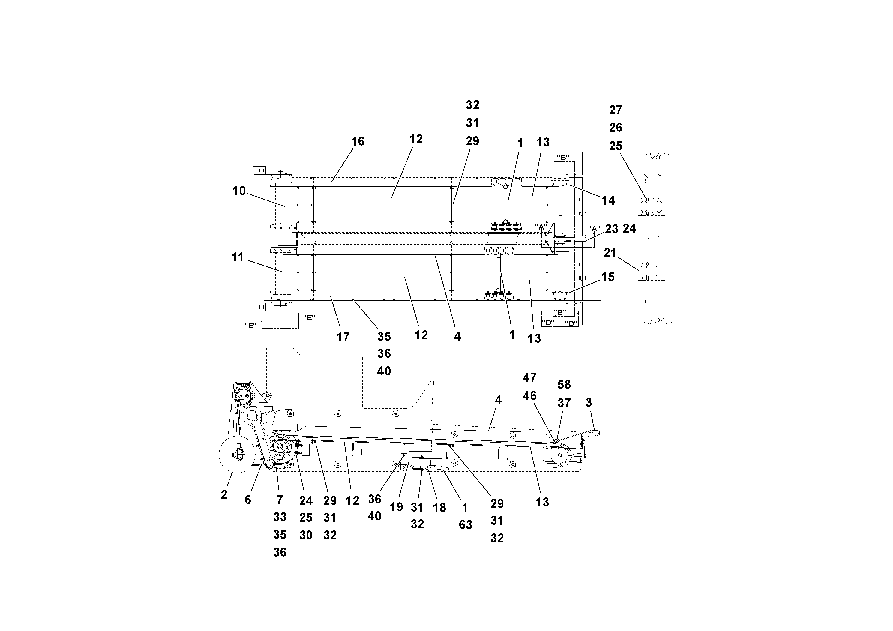Схема запчастей Volvo PF4410 - 80673 Auger/conveyor Arrangement PF4410 S/N 375009-