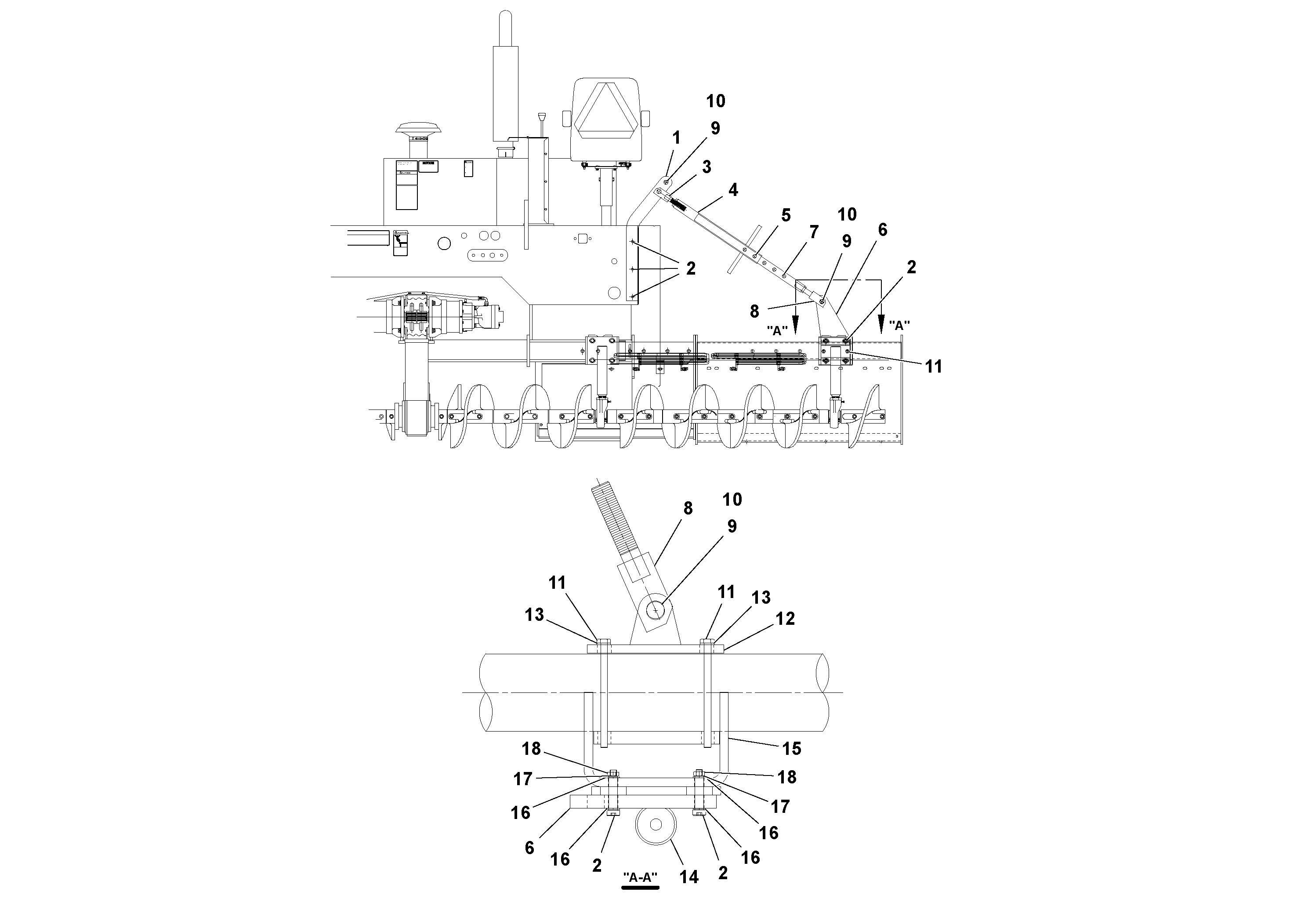 Схема запчастей Volvo PF4410 - 95938 Auger Tunnel Extension Brace Kit PF4410 S/N 197449-