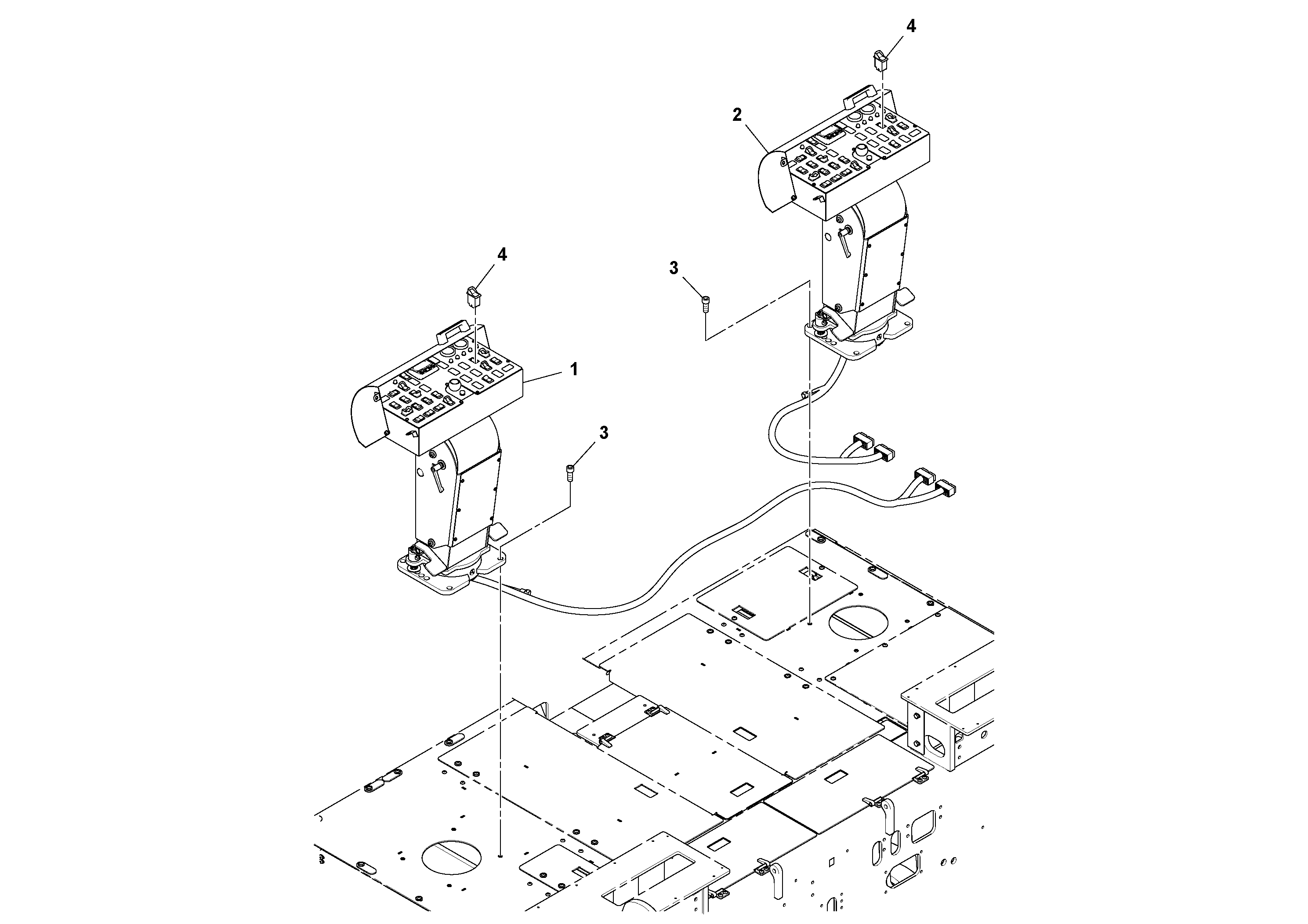 Схема запчастей Volvo PF6110 - 76637 Console Installation PF6110 S/N 197474 -