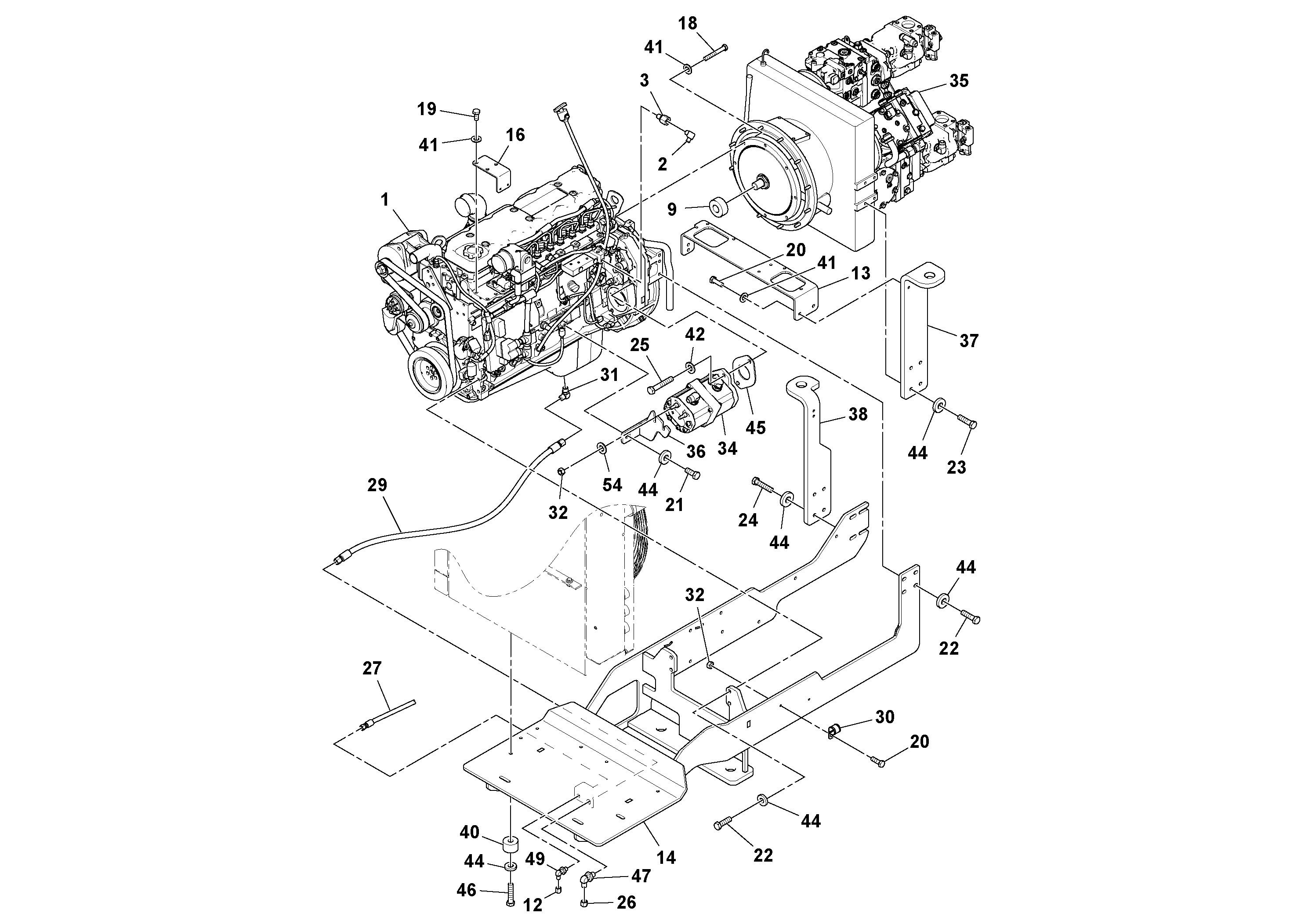 Схема запчастей Volvo PF6110 - 106408 Двигатель в сборе PF6110 S/N 197474 -