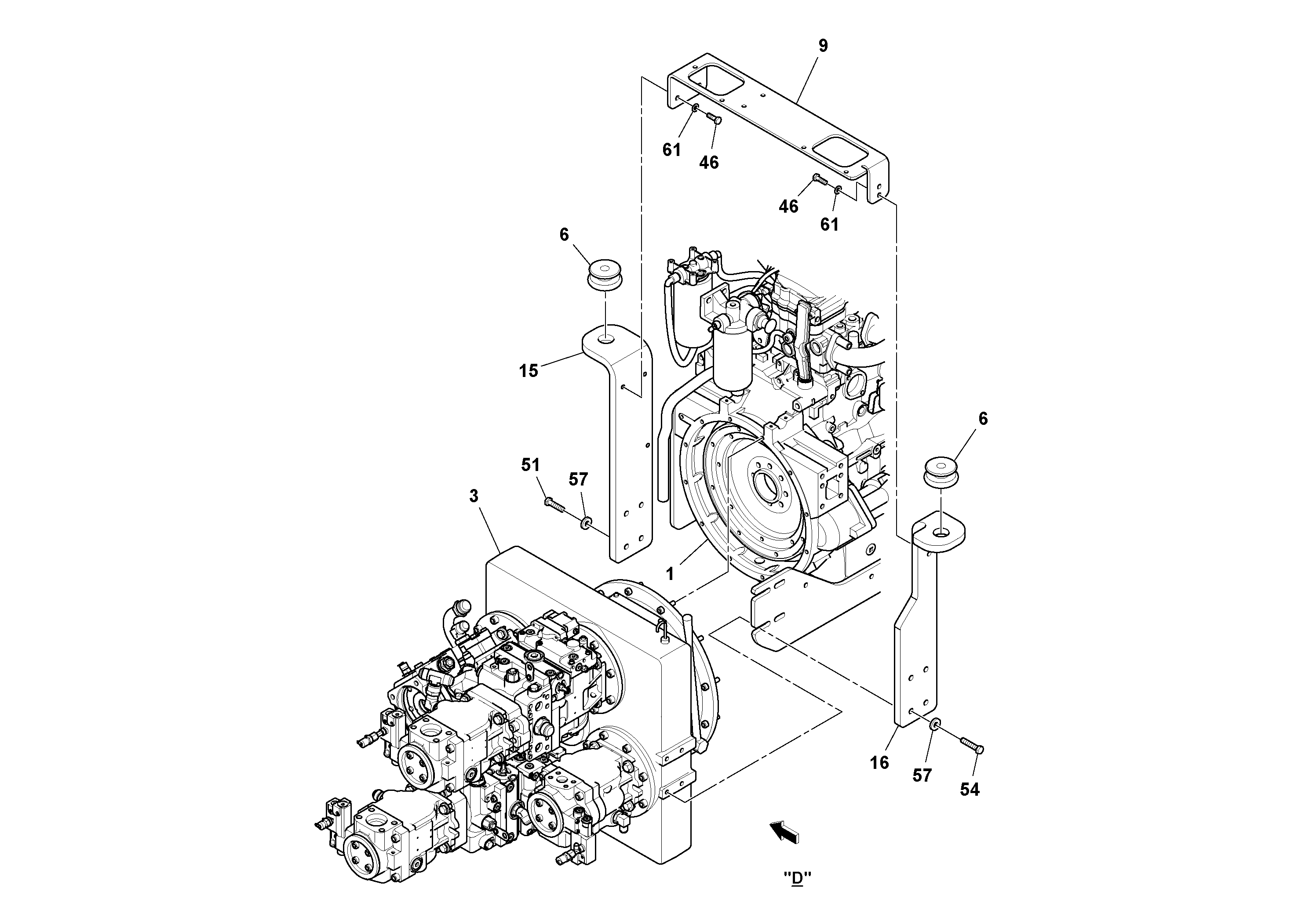 Схема запчастей Volvo PF6110 - 42008 Двигатель в сборе PF6110 S/N 197474 -