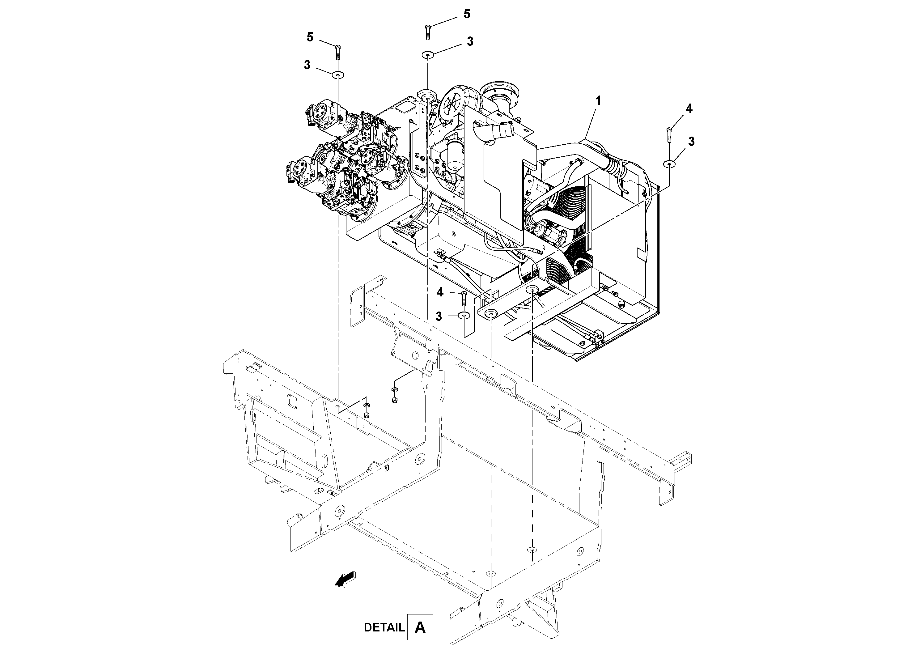 Схема запчастей Volvo PF6110 - 43411 Engine Installation PF6110 S/N 197474 -