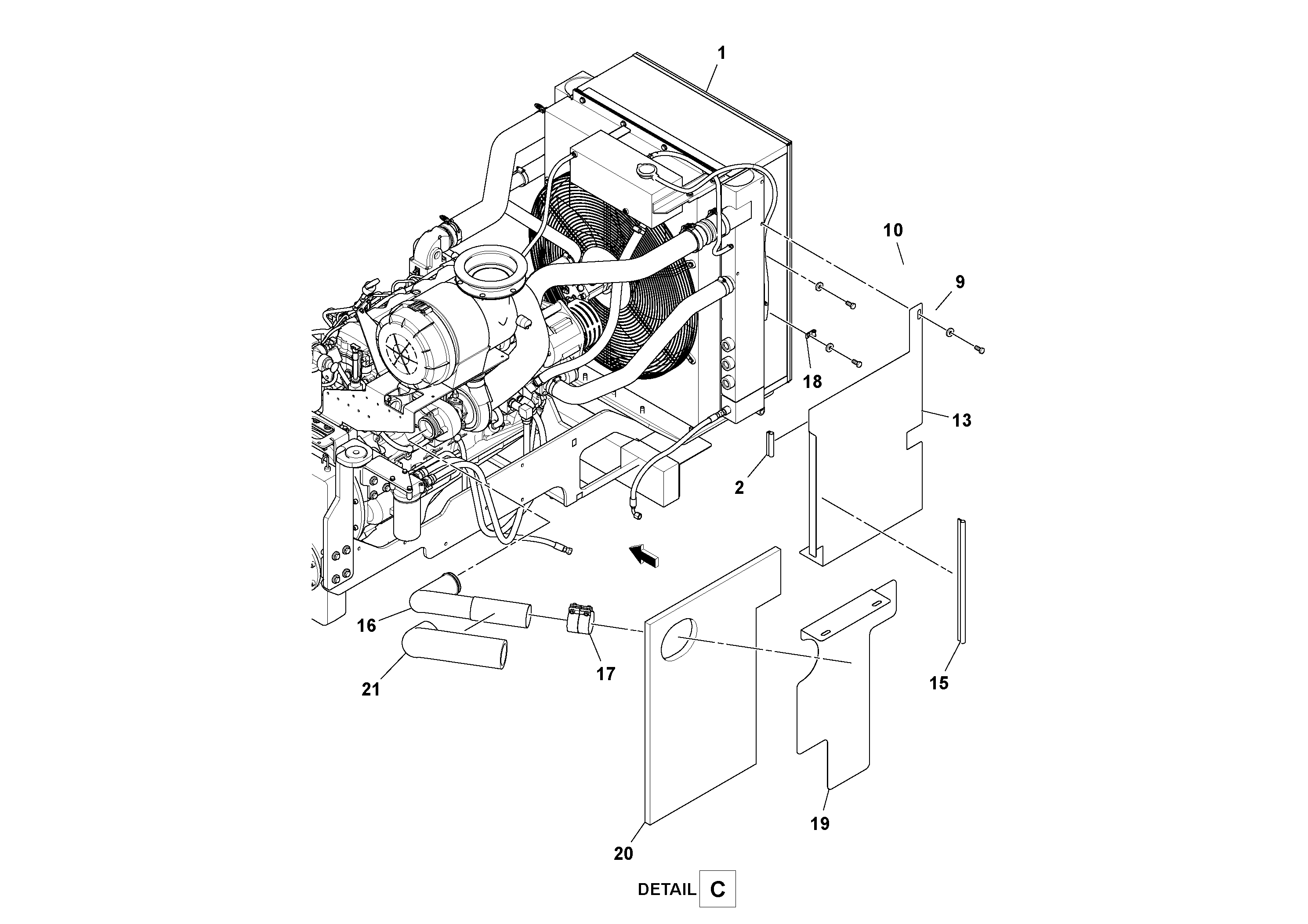 Схема запчастей Volvo PF6110 - 58456 Engine Installation PF6110 S/N 197474 -