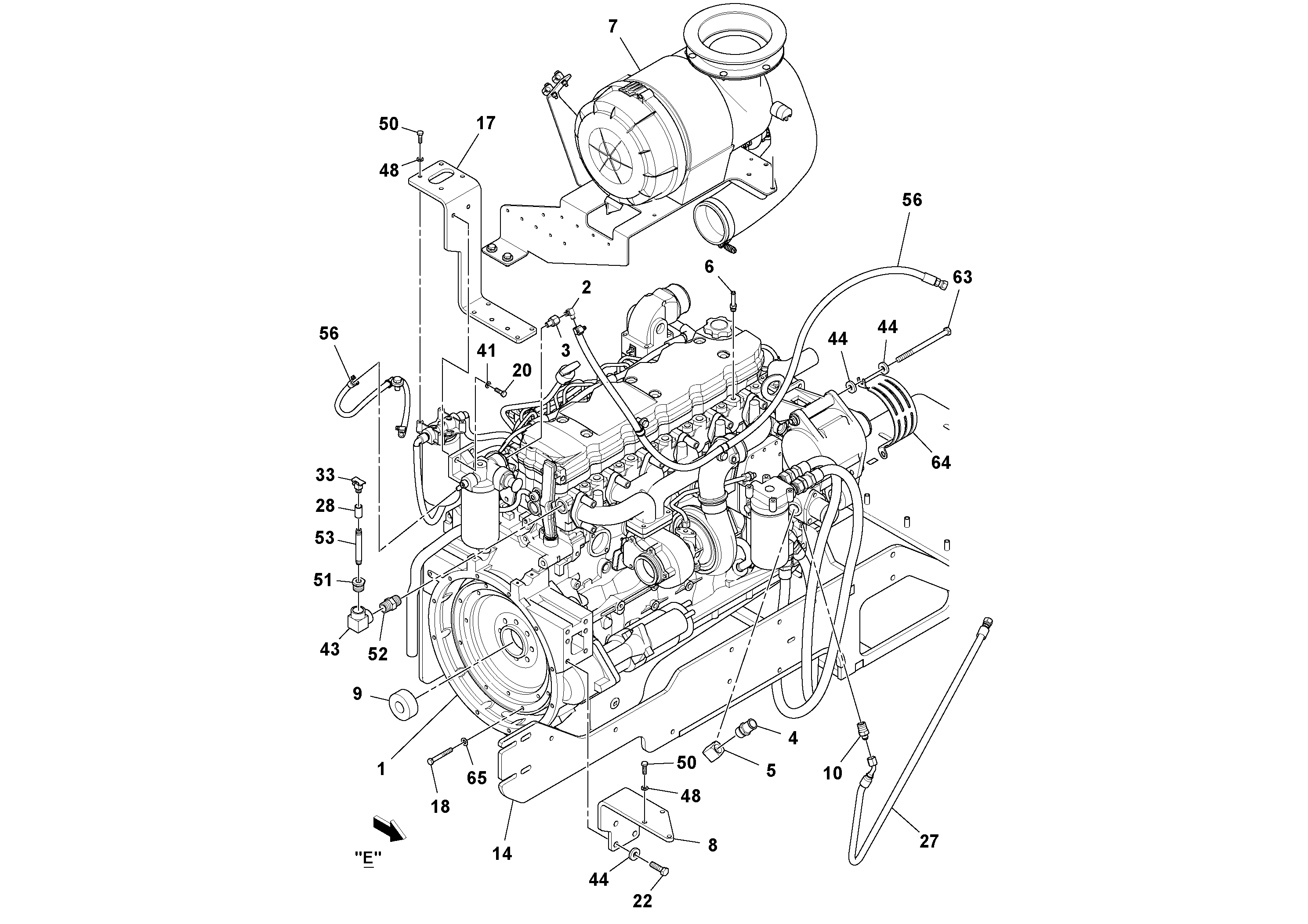 Схема запчастей Volvo PF6110 - 6647 Двигатель в сборе PF6110 S/N 197474 -
