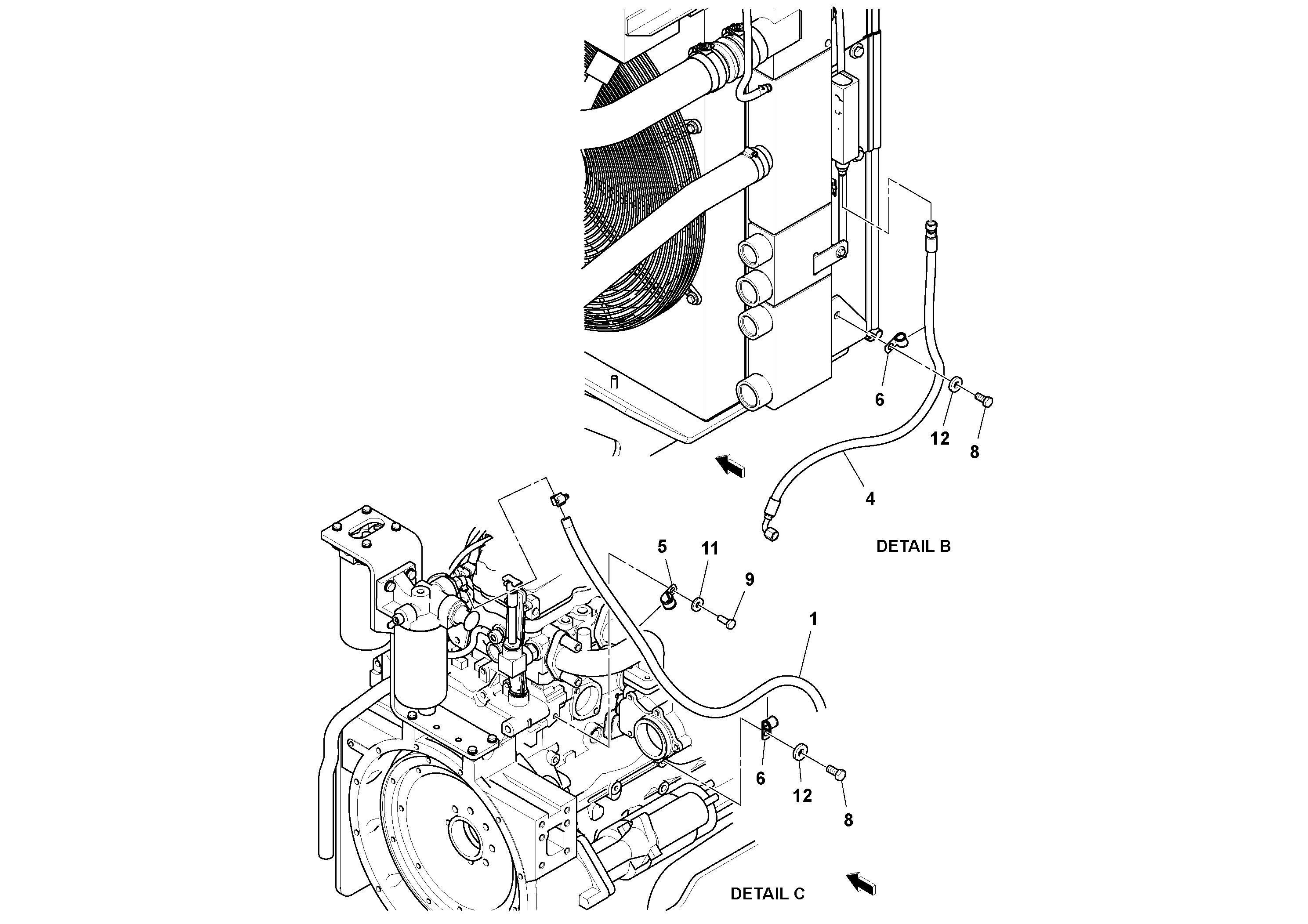Схема запчастей Volvo PF6110 - 19776 Fuel Line Installation PF6110 S/N 197474 -