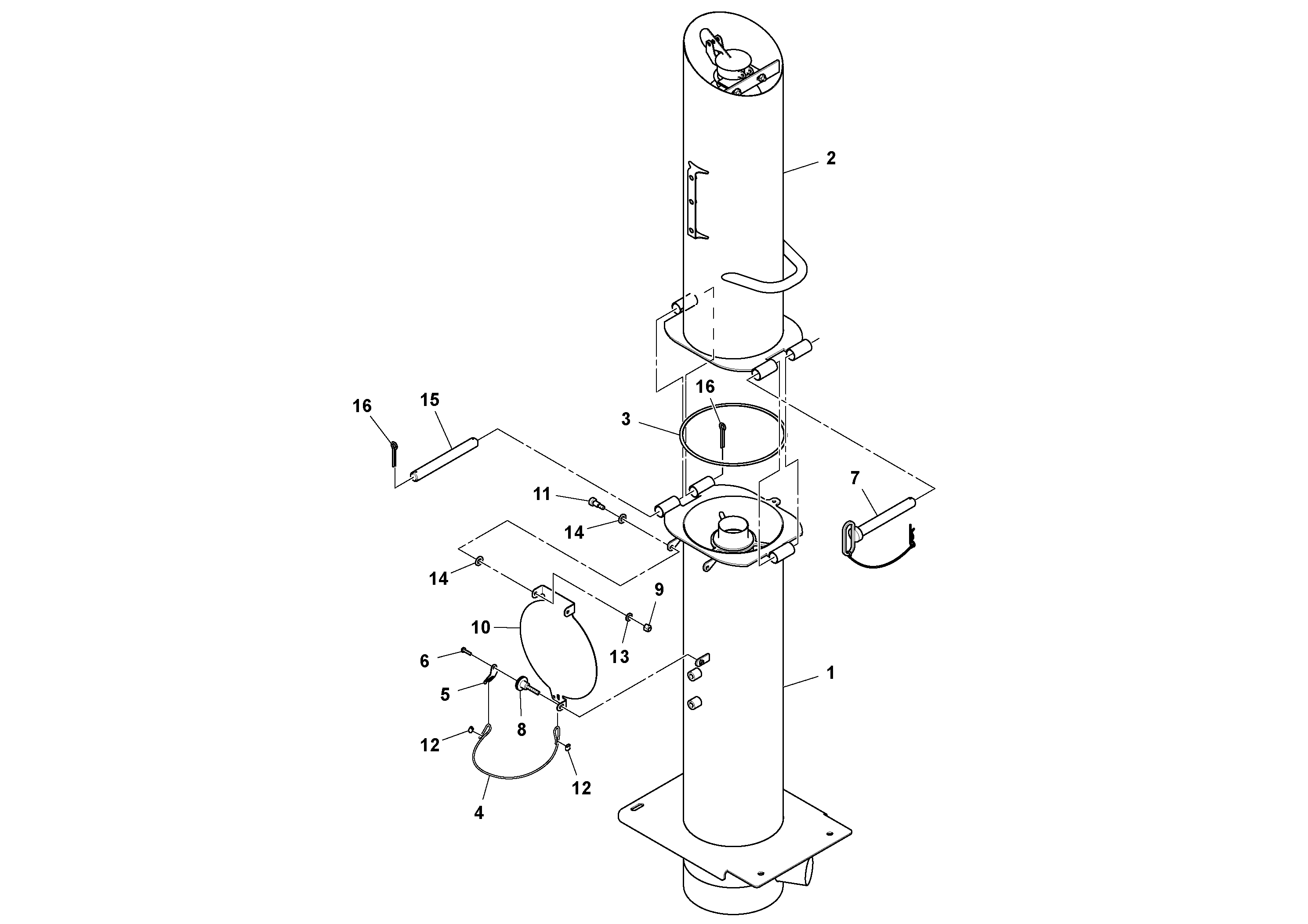 Схема запчастей Volvo PF6110 - 17069 Fume/Exhaust Stack Assembly PF6110 S/N 197474 -