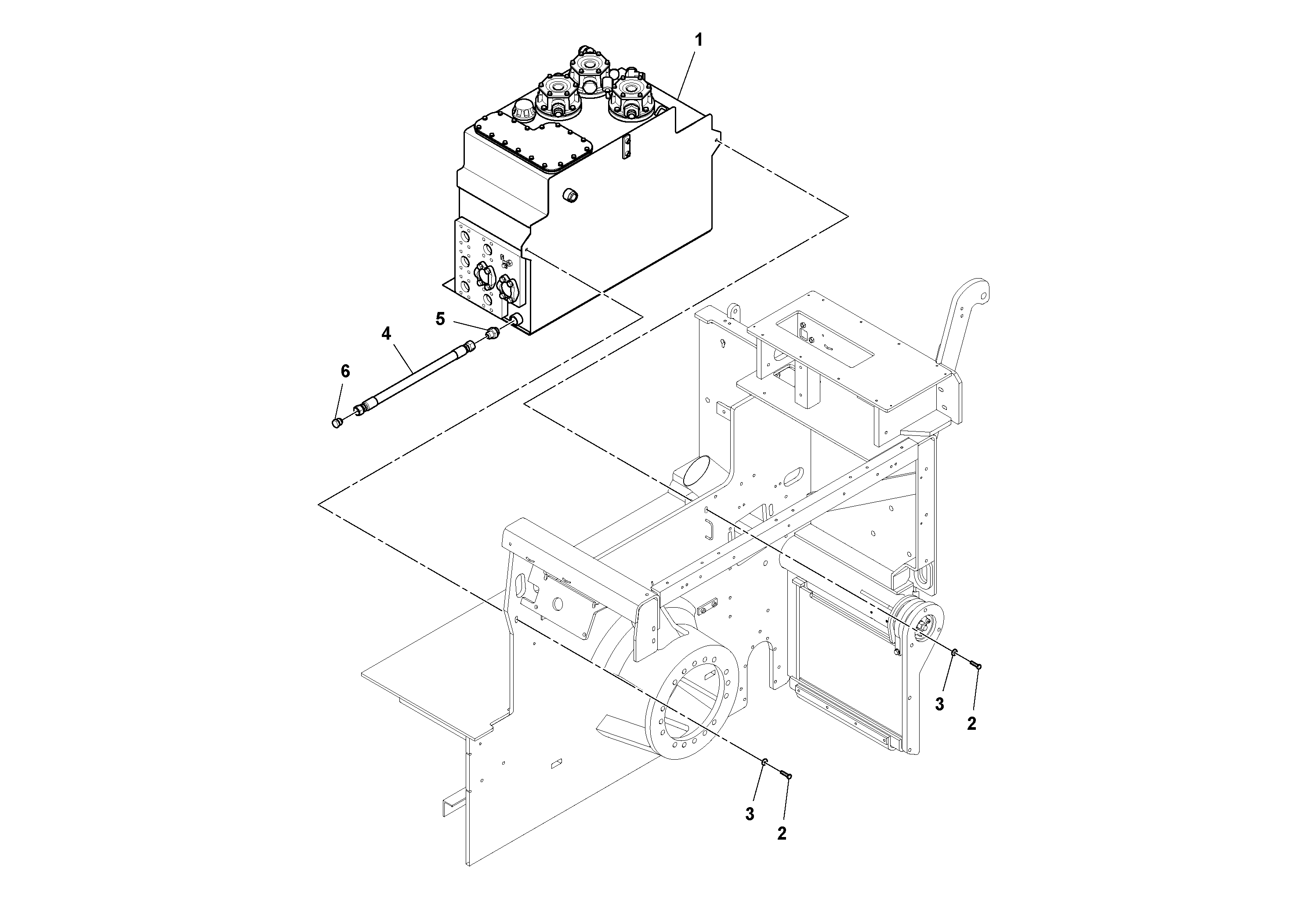Схема запчастей Volvo PF6110 - 7021 Hydraulic Tank Installation PF6110 S/N 197474 -