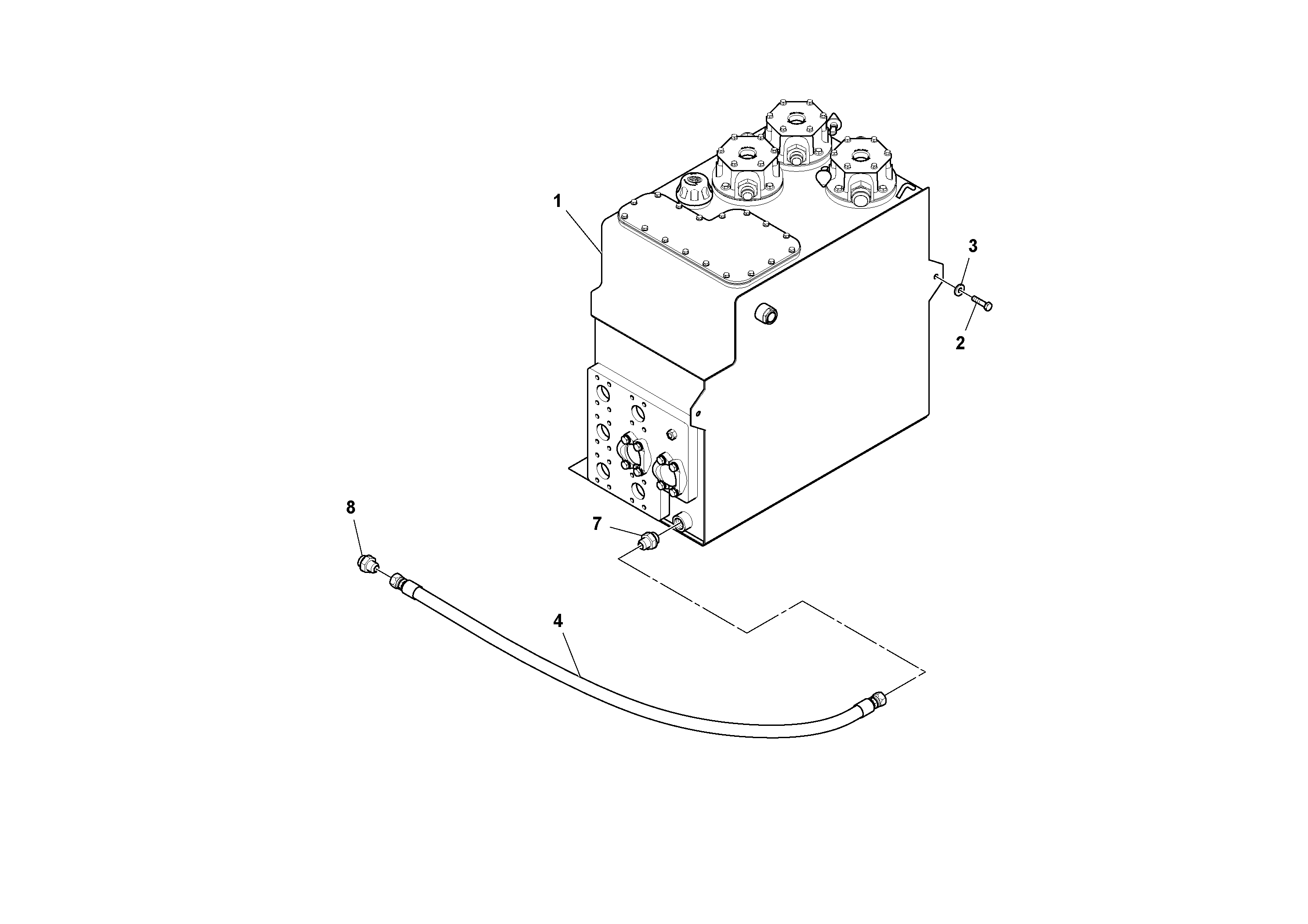 Схема запчастей Volvo PF6110 - 7030 Hydraulic Tank Installation PF6110 S/N 197474 -