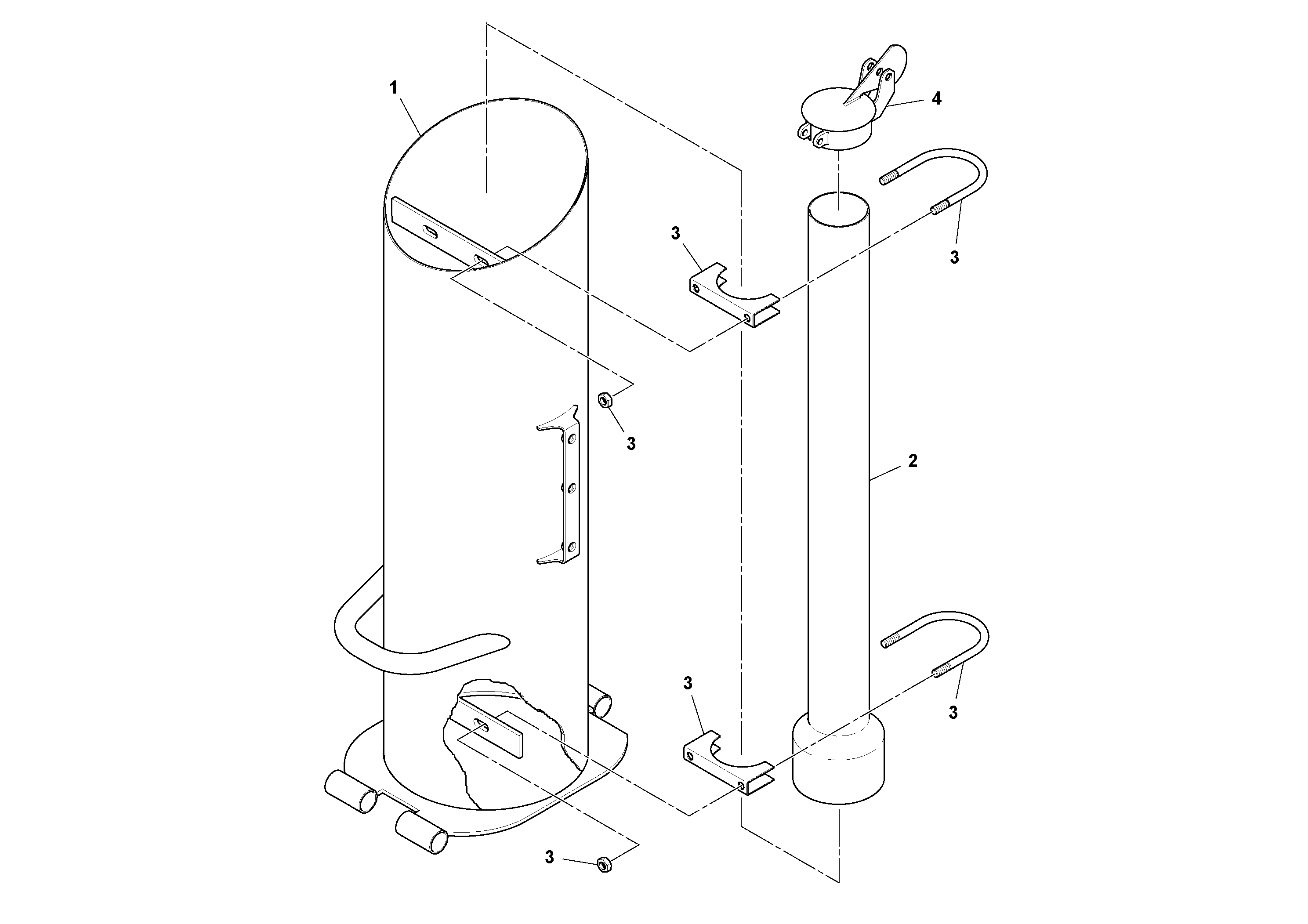 Схема запчастей Volvo PF6110 - 46900 Upper Exhaust Stack Assembly PF6110 S/N 197474 -