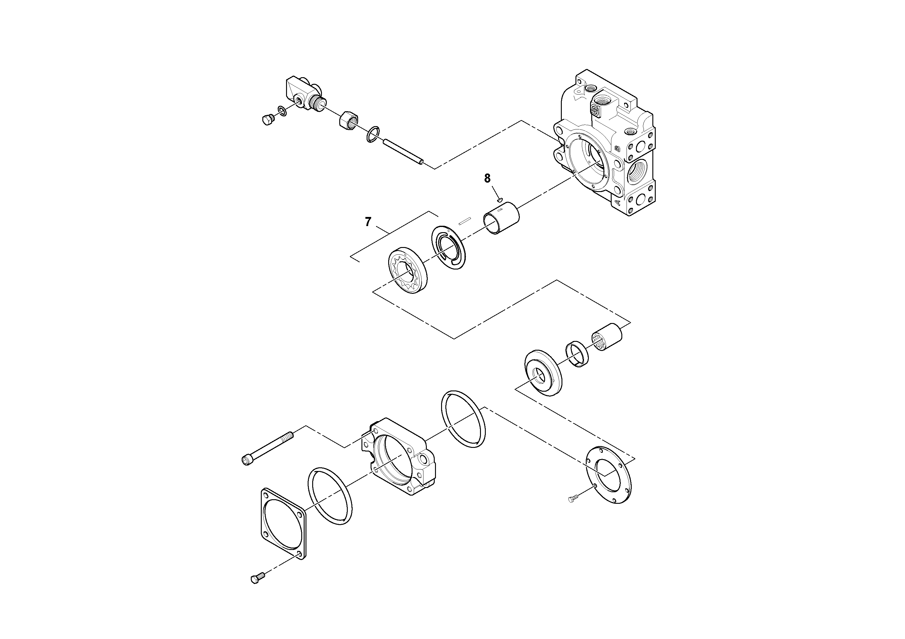 Схема запчастей Volvo PF6110 - 47617 Гидронасос (основной насос) PF6110 S/N 197474 -